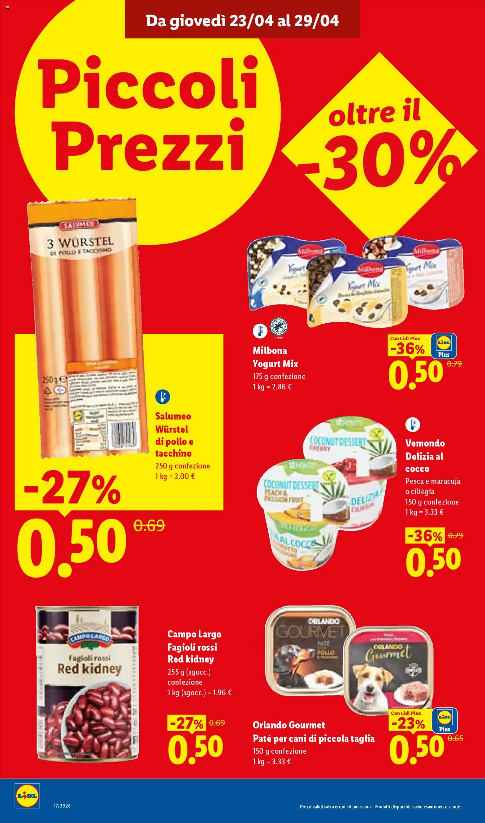 Volantino Lidl del 23.04.2026 | Pagina: 12 | Prodotti: Fagioli, Pesca, Cocco, Cacao