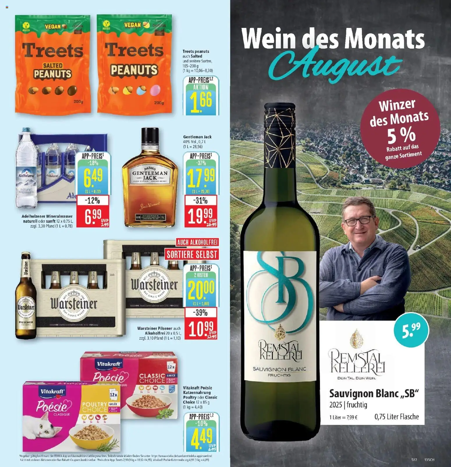 Marktkauf Prospekt Schorndorf (ab 24.08.2026) » Angebote online | Seite: 17 | Produkte: Adelholzener, Mineralwasser, Warsteiner, Wein