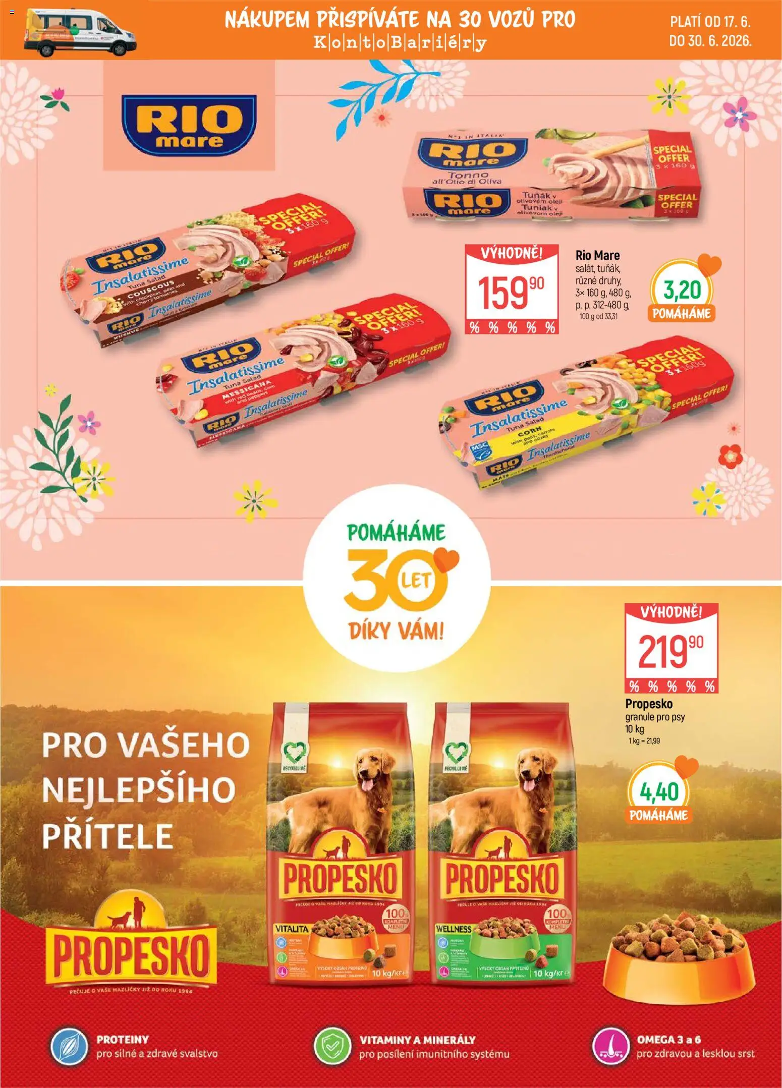Globus leták - Pomáháme 30 let od 17.06.2026 | Strana: 9 | Produkty: Minerály, Rio mare, Vitamíny, Proteiny