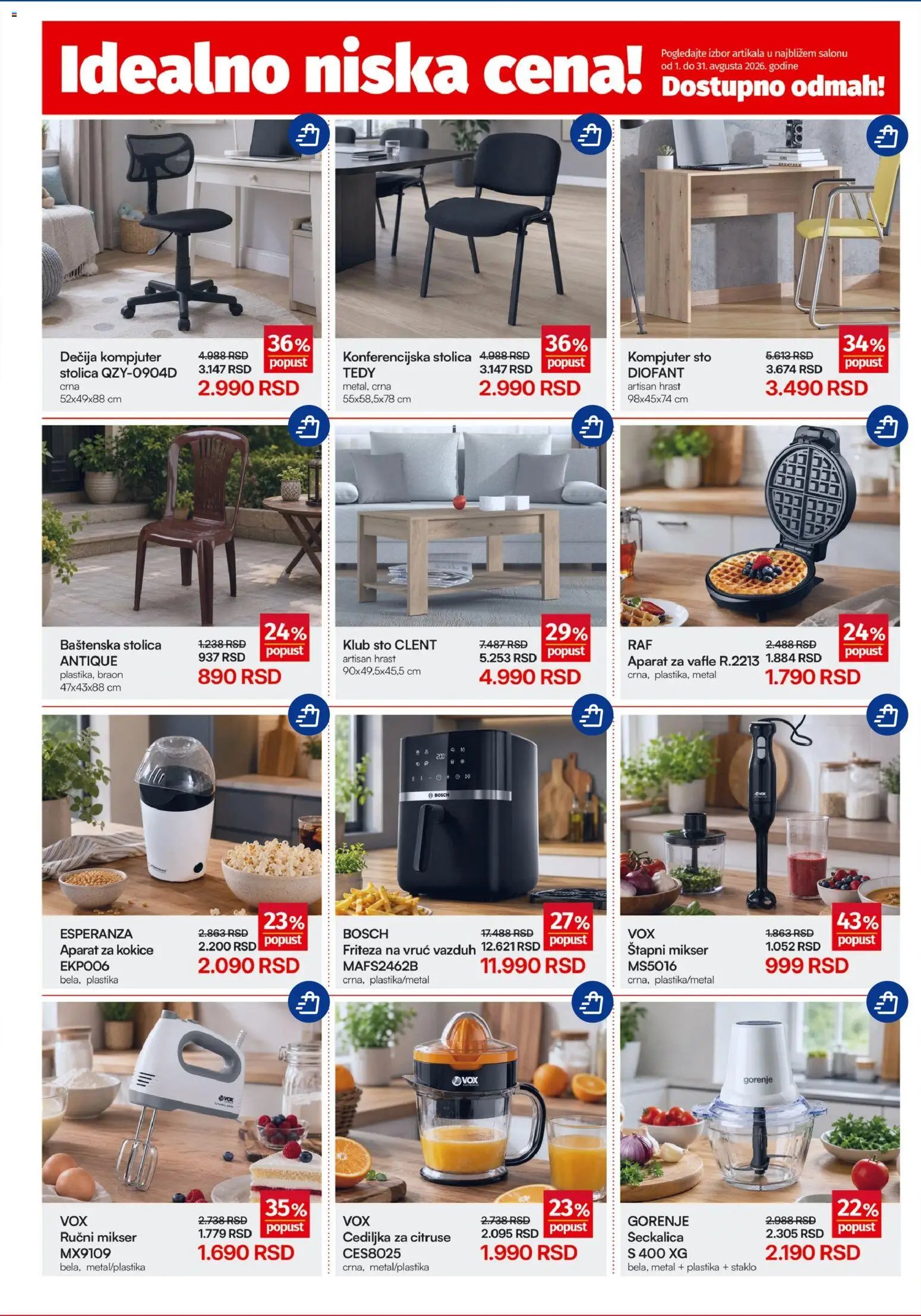 Forma Ideale katalog - važi od 01.08.2026 | Strana: 2 | Proizvode: Cediljka za citruse, Friteza, Sto, Štapni mikser