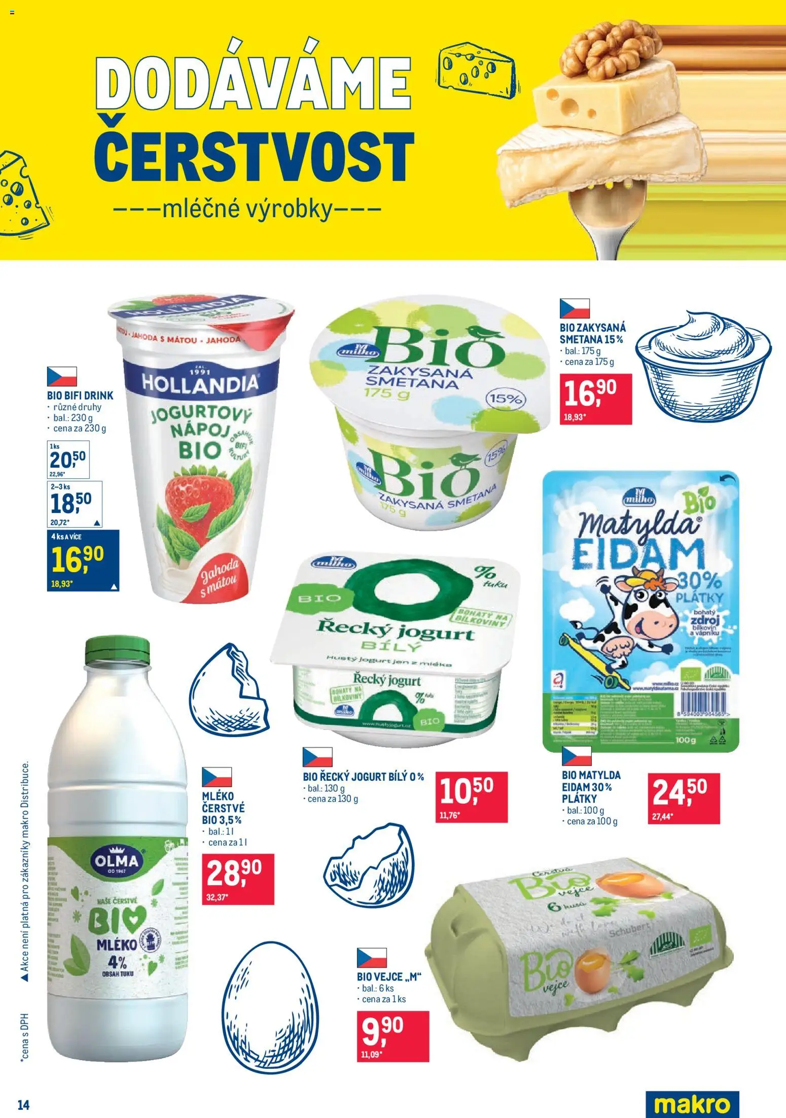 Makro leták - Pro milovníky jídla od 21.10.2026 | Strana: 14 | Produkty: Jogurt, Vejce, Smetana, Eidam