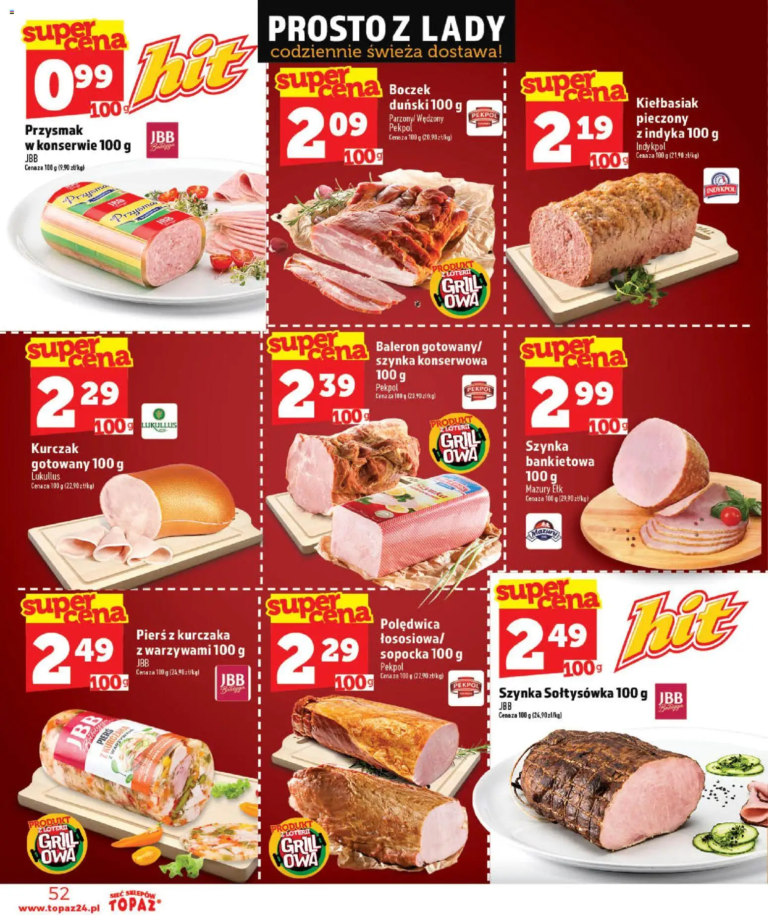 Topaz gazetka - Otwarcie Stoczek Łukowski od 30.05.2026 | Strona: 52 | Produkty: Pierś z kurczaka, Kurczak, Grill, Boczek