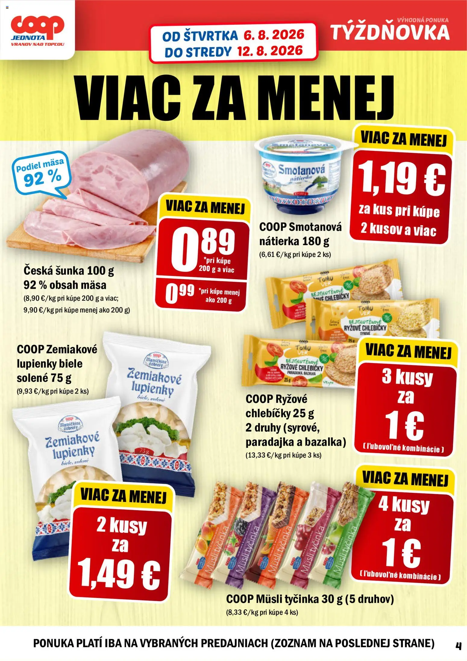 Nové COOP Jednota akcie – leták je platný od 06.08.2026 | Strana: 4