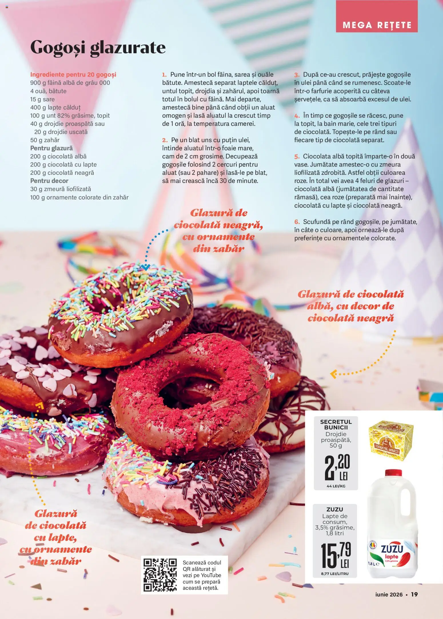 Noul catalog Mega Image – valabil de la 28.05.2026 | Pagină: 19 | Produse: Bol, Farfurie, Ciocolată, Gogoși