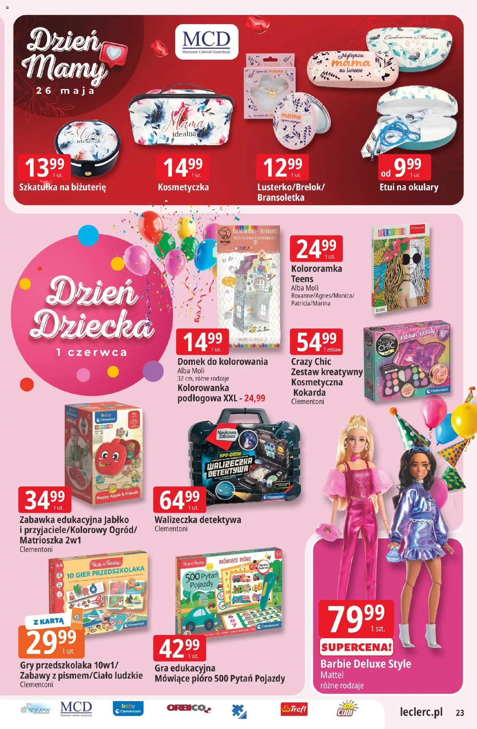 E.Leclerc gazetka - Zamość od 19.05.2026 | Strona: 23 | Produkty: Karta, Okulary, Barbie, Gry