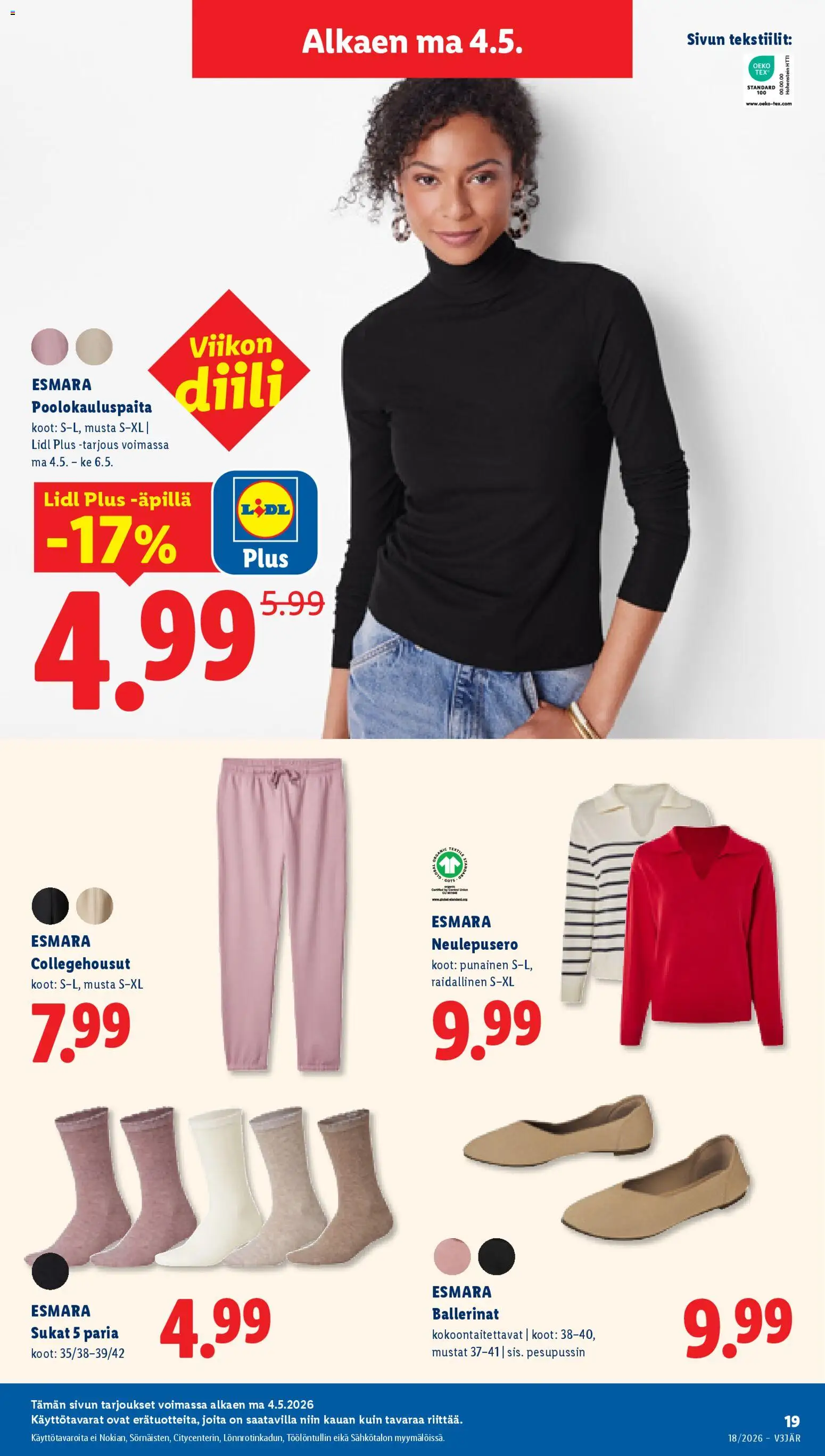 Lidl tarjoukset - Helsinki – voimassa 29.04.2026 alkaen | Sivu: 25 | Tuotteet: Sukat, Ballerinat