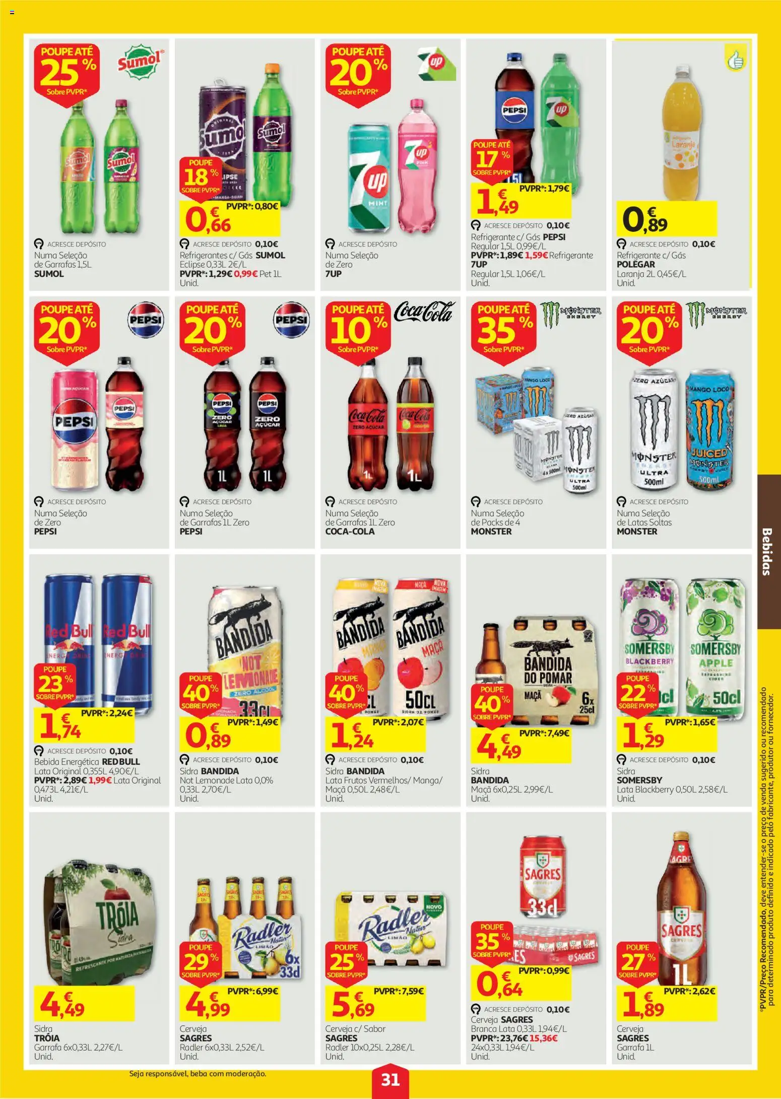 Auchan folheto │ válido de 08/10/2026 | Página: 31 | Produtos: Pepsi, Red Bull, Cerveja, Somersby