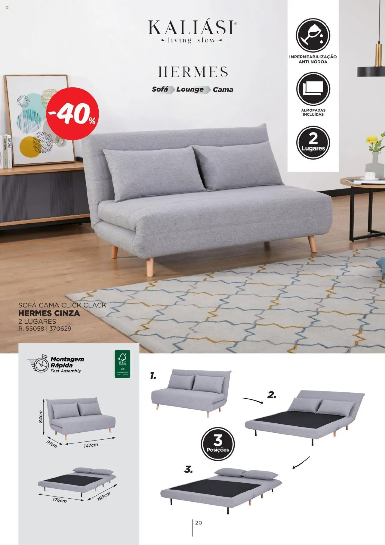 Espaço Casa - Catálogo Kaliási - Sofás Camas │ válido de 21.07.2025 | Página: 20 | Produtos: Cama, Sofá