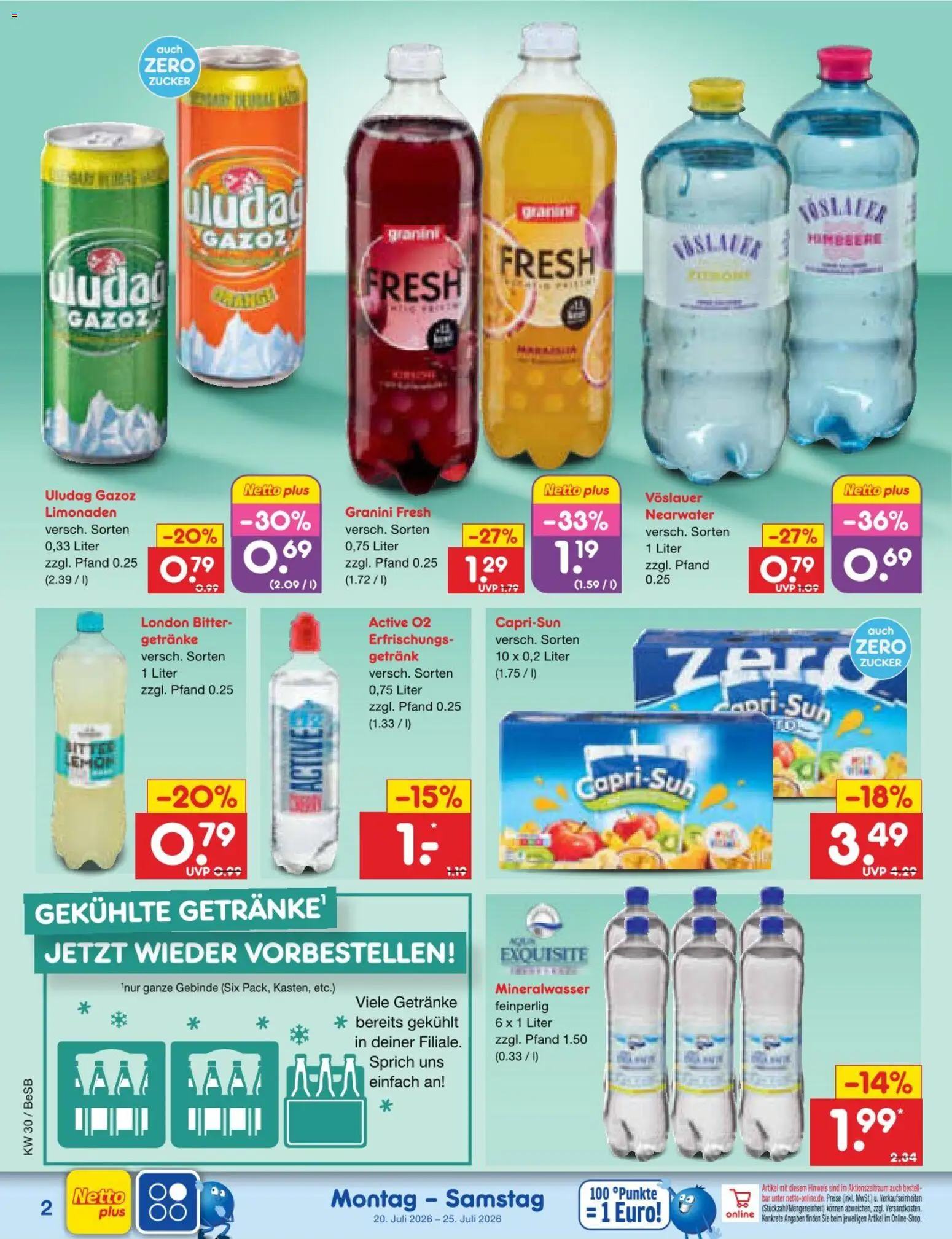 Netto Marken-Discount Prospekt – gültig ab 20.07.2026 | Seite: 56 | Produkte: Capri sun, Mineralwasser, Zucker, Granini