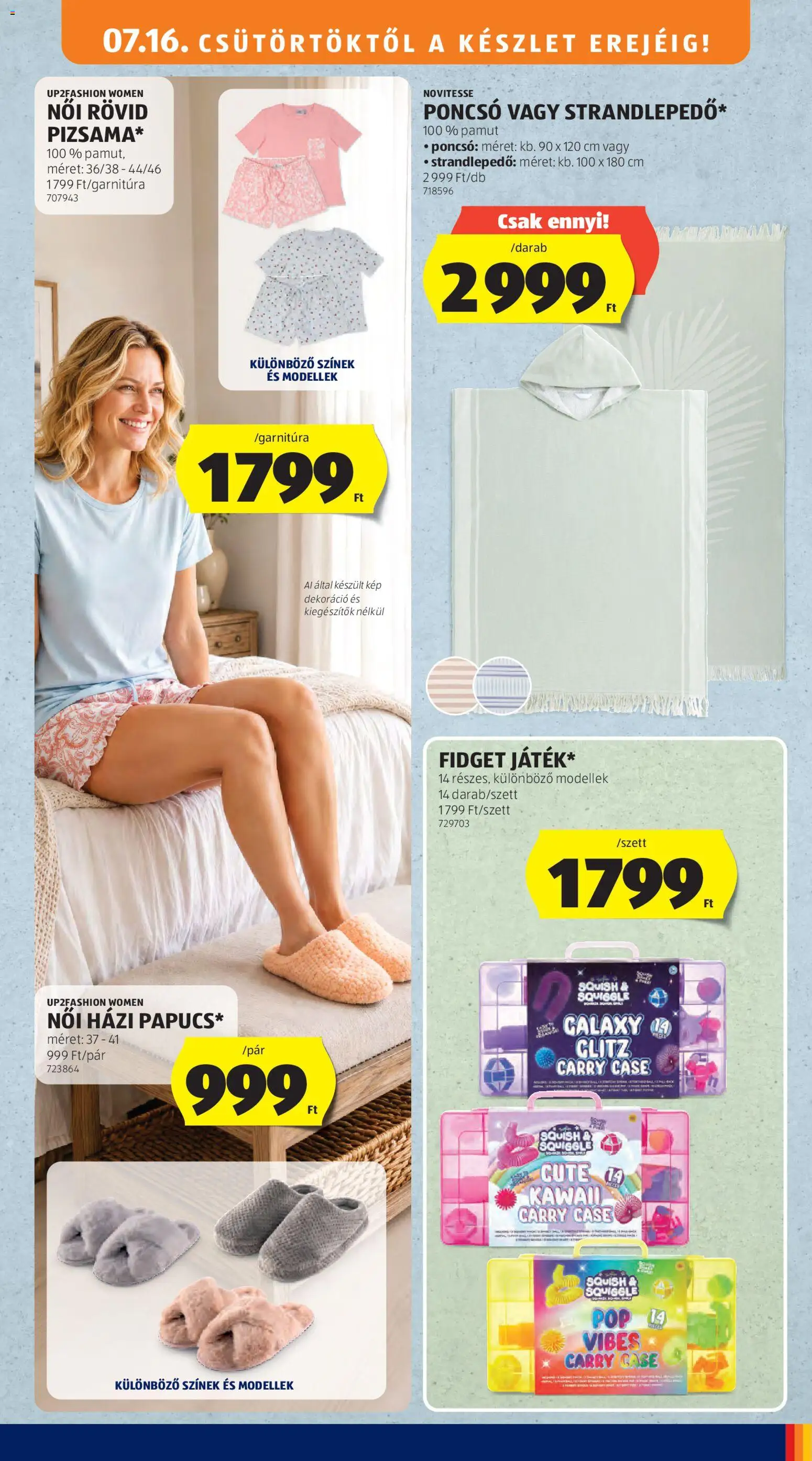 Aldi akciós ujság - amely érvényes a következő dátumtól: 2026.07.16. | Oldal: 37 | Termékek: Poncsó, Dekoráció