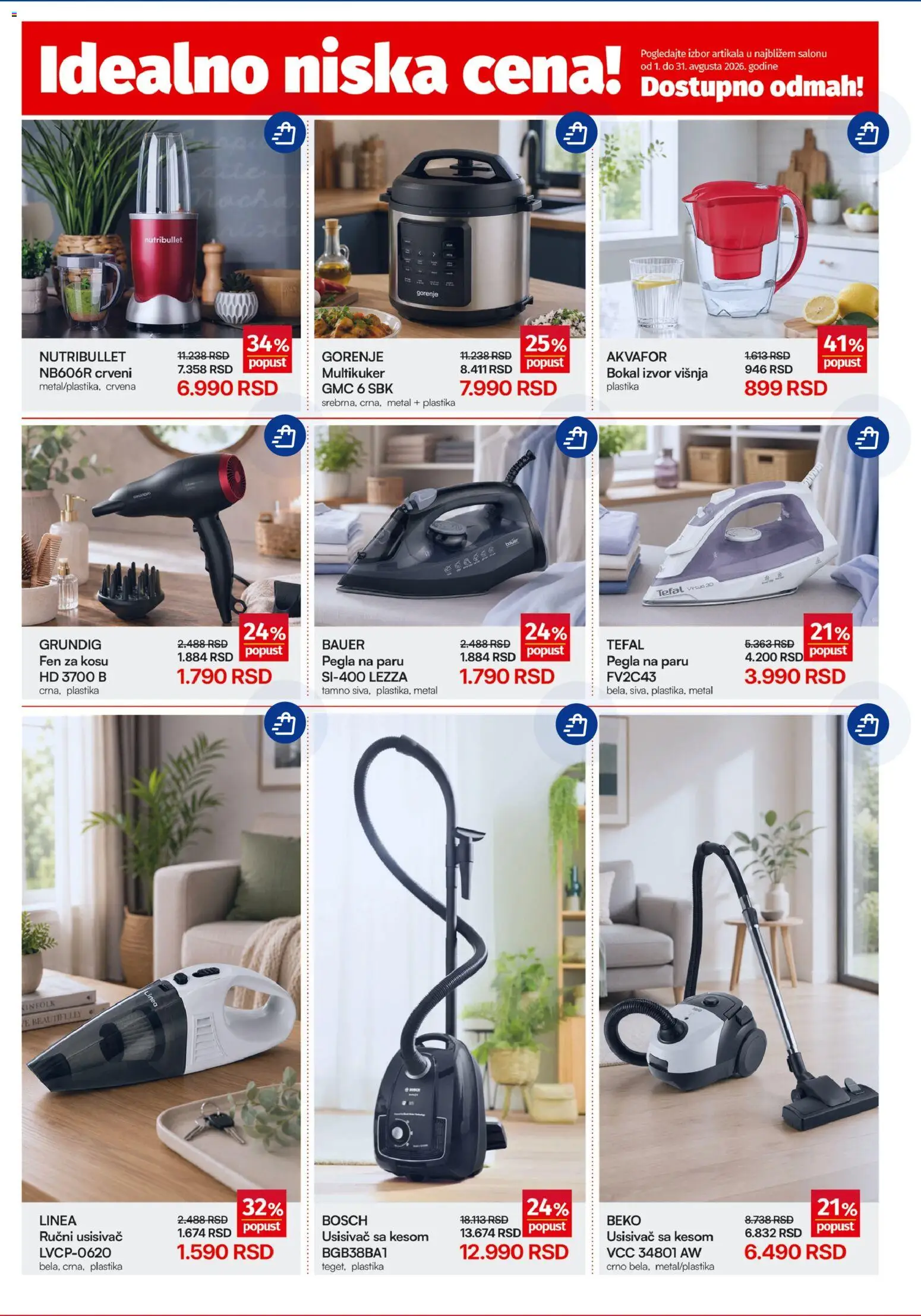 Forma Ideale katalog - važi od 01.08.2026 | Strana: 3 | Proizvode: Pegla, Bosch, Ručni usisivač, Pegla na paru