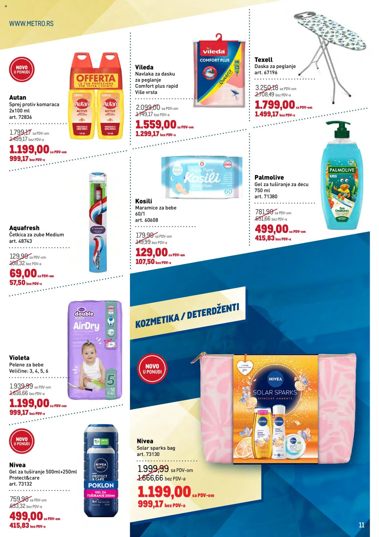 Metro katalog - važi od 11.06.2026 | Strana: 11 | Proizvode: Nivea, Daska za peglanje, Četkica za zube, Pelene