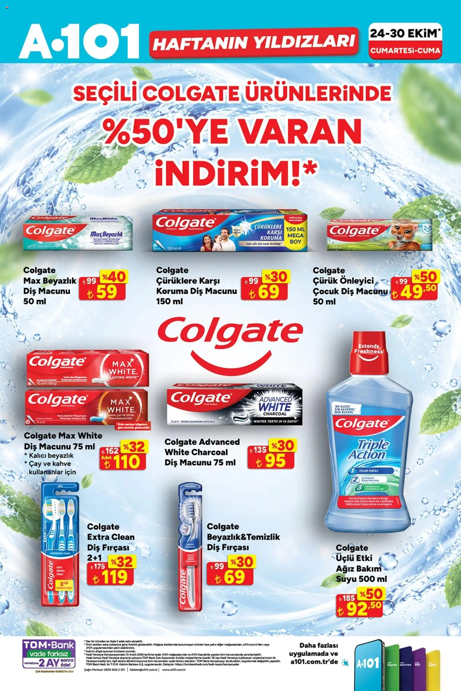 A101 Katalog - 24 Ekim 2026 tarihinden itibaren geçerlidir | Sayfa: 6 | Ürünler: Diş fırçası, Kahve, Ağız bakım suyu, Nane