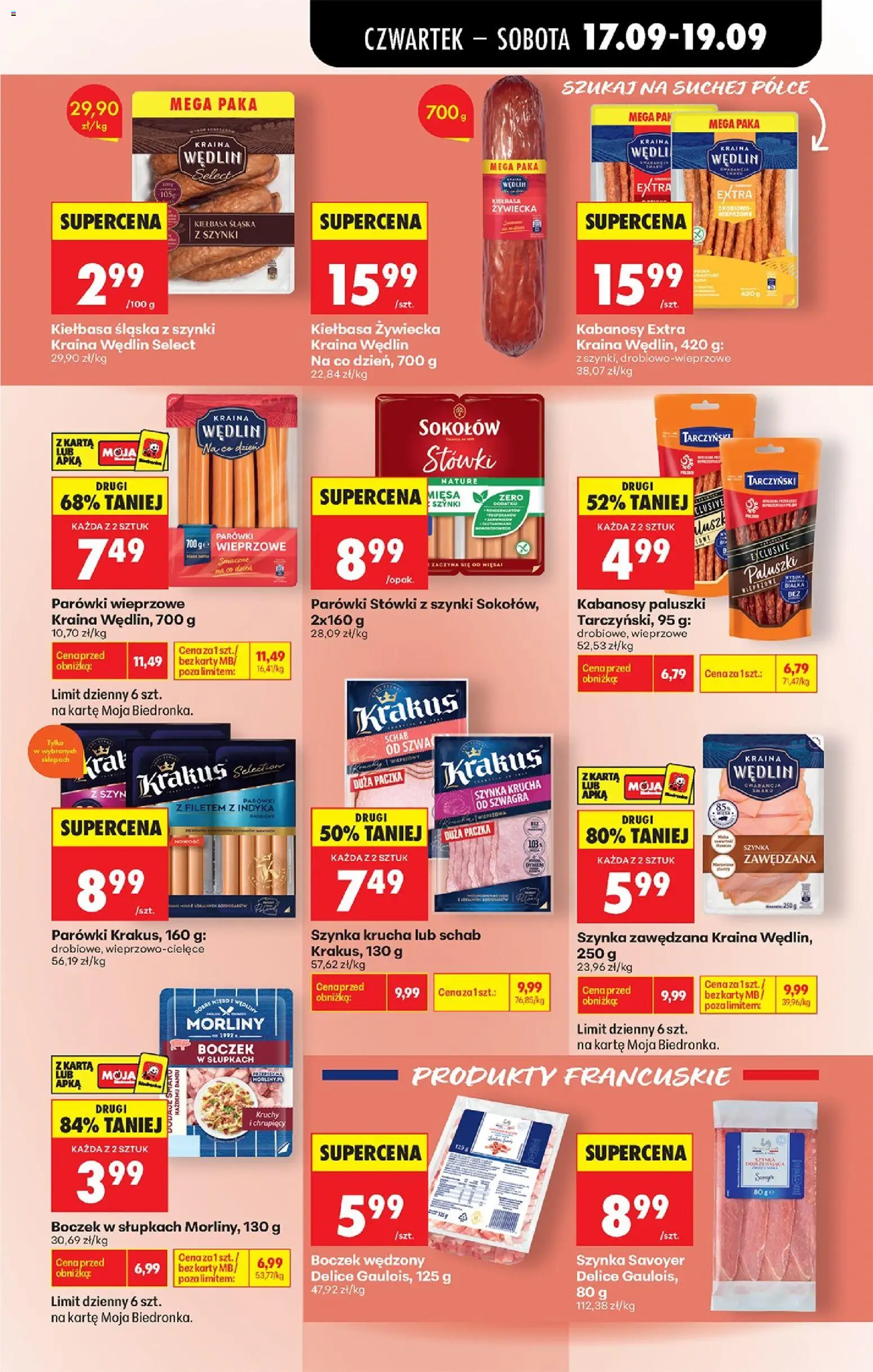 Biedronka gazetka od czwartku od 17.09.2026 | Strona: 55 | Produkty: Karta, Kabanos, Paluszki, Wędliny