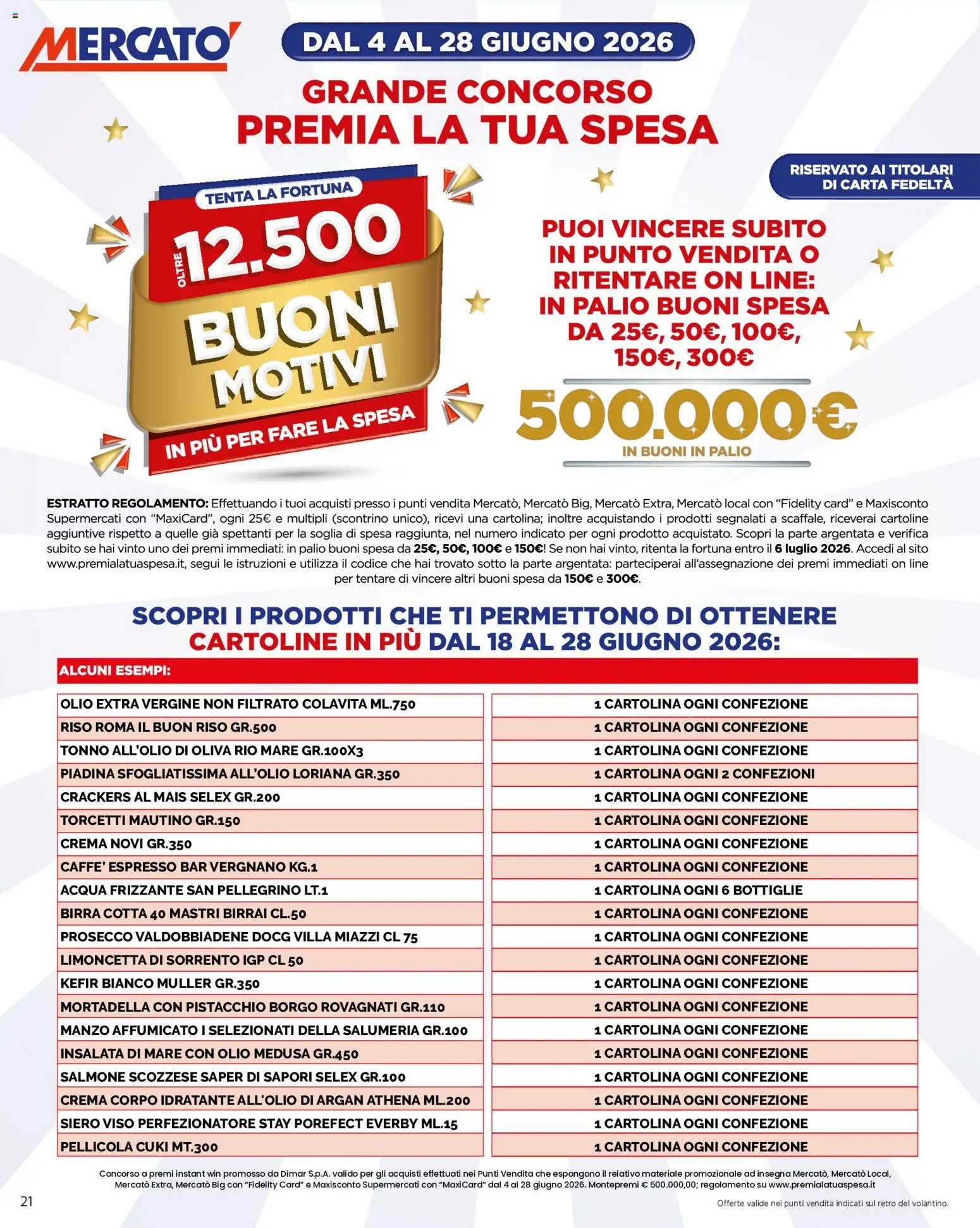 Volantino Mercatò del 18.06.2026 | Pagina: 21 | Prodotti: Salmone, Manzo, Prosecco, Mortadella