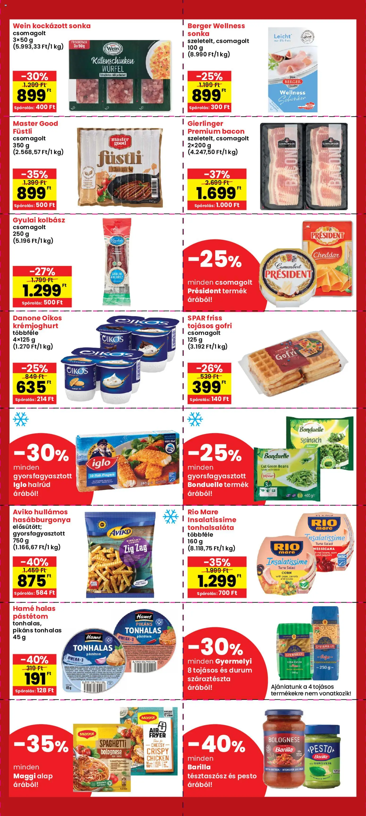 Spar akciós ujság - amely érvényes a következő dátumtól: 2026.10.05. | Oldal: 2 | Termékek: Rio Mare, Füstli, Sonka, Bacon
