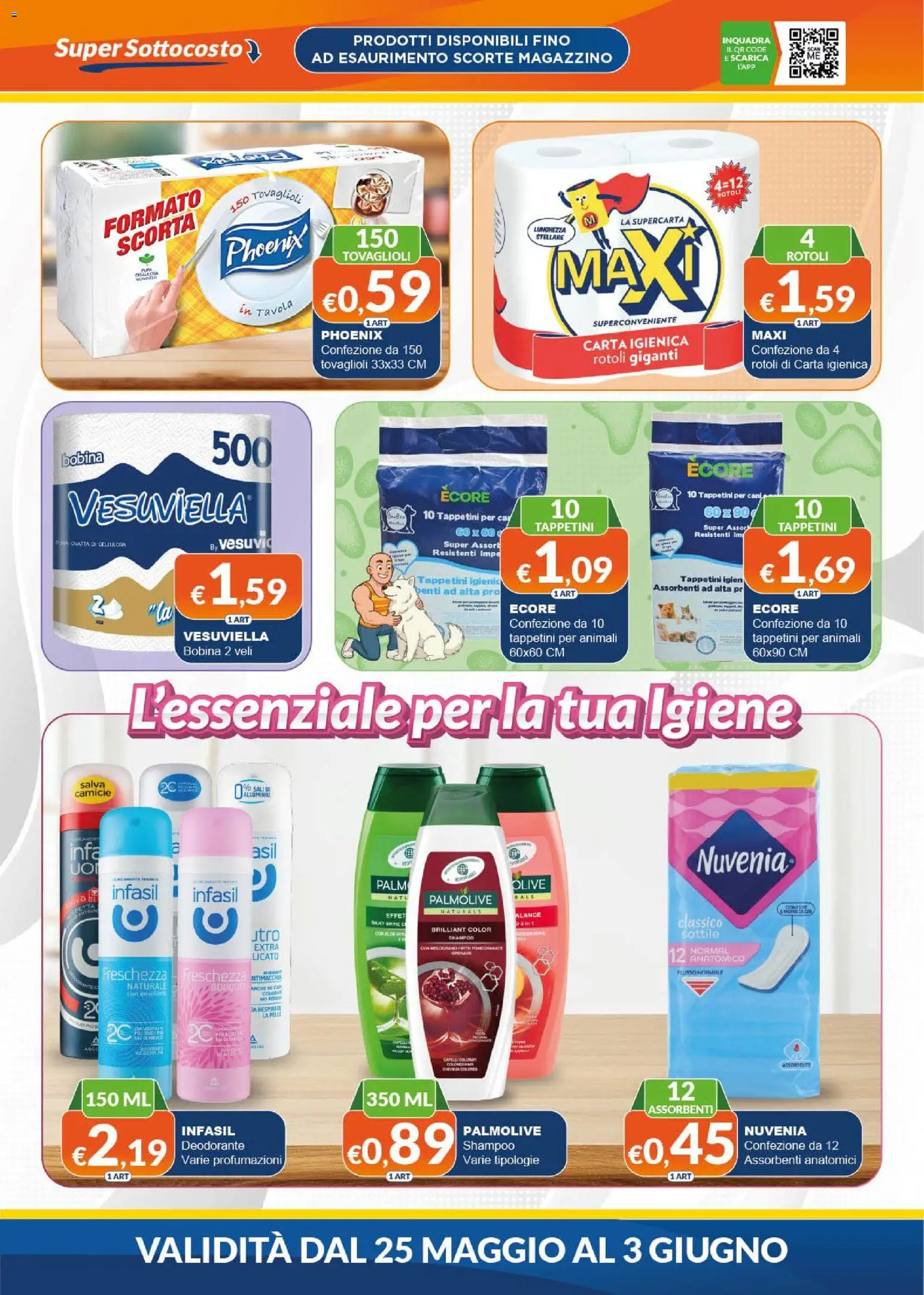 Volantino Mister Risparmio del 25.05.2026 | Pagina: 6 | Prodotti: Shampoo, Carta igienica, Deodorante, Olive