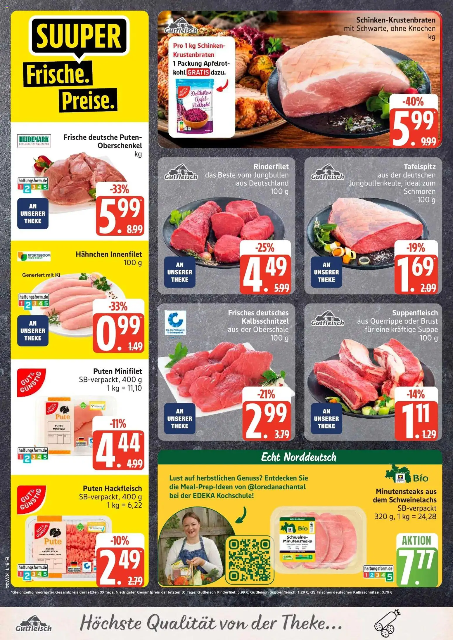 Edeka Prospekt Hamburg (ab 26.10.2026) » Angebote Online | Seite: 8 | Produkte: Pute, Hahnchen, Rinderfilet, Krustenbraten