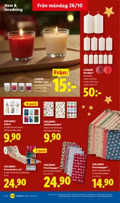 Lidl erbjudanden - Förhandsvisning av reklamblad från butik Lidl aktuell från 26/10/2026 | Sida: 20 | Produkter: Set, Papper, Kuvert, Doftljus
