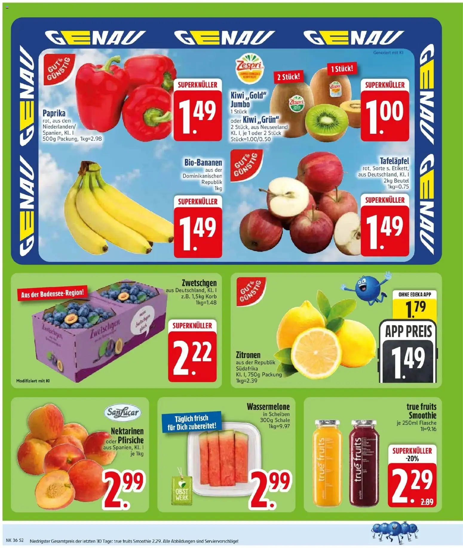 Edeka Prospekt Türkenfeld (ab 31.08.2026) » Angebote Online | Seite: 4 | Produkte: Zwetschgen, Paprika, Kiwi, Zitronen