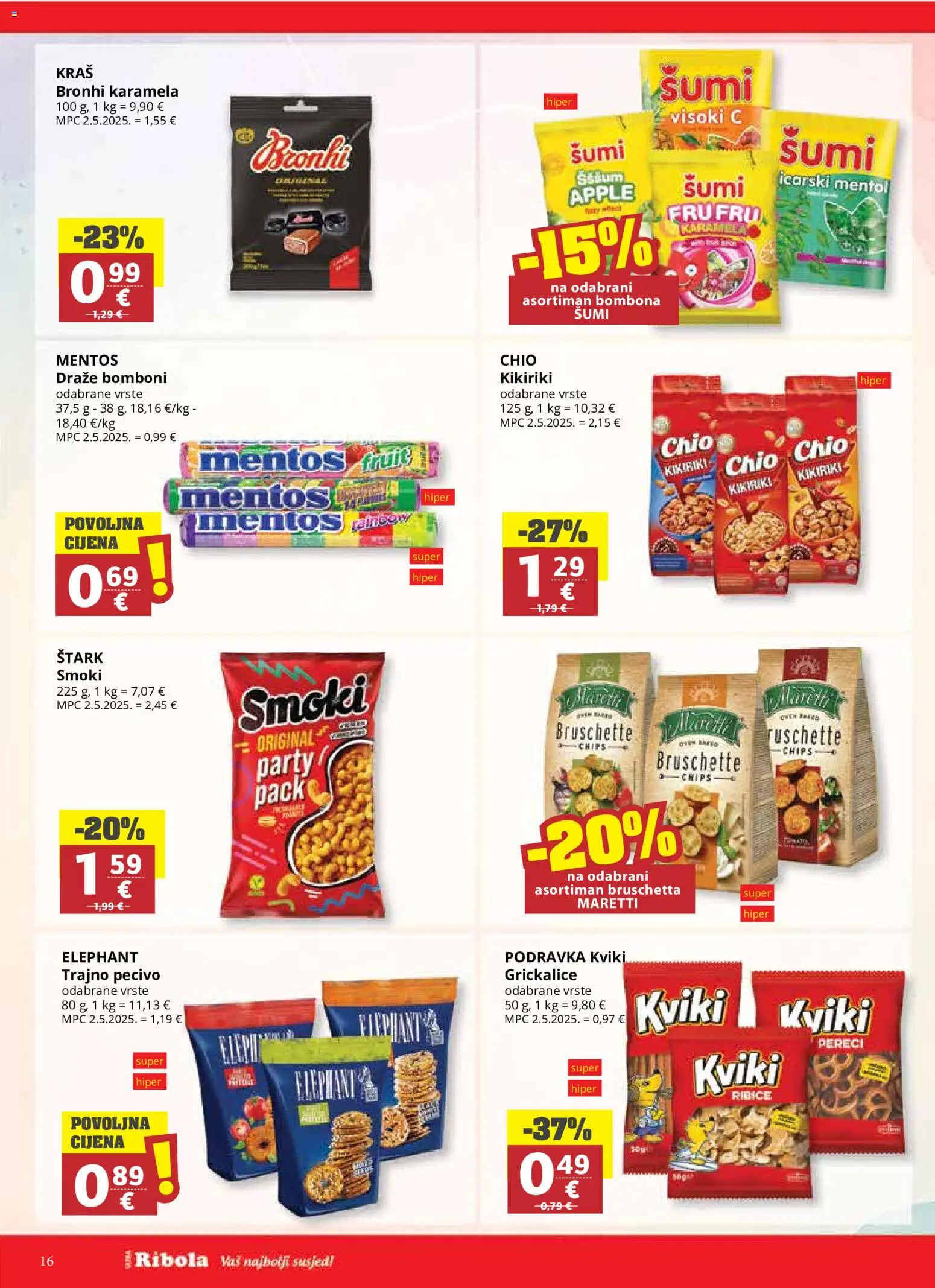 Ribola katalog | vrijedi od 14.10.2026 | Stranica: 16 | Proizvodi: Grickalice, Chips, Kikiriki, Pecivo