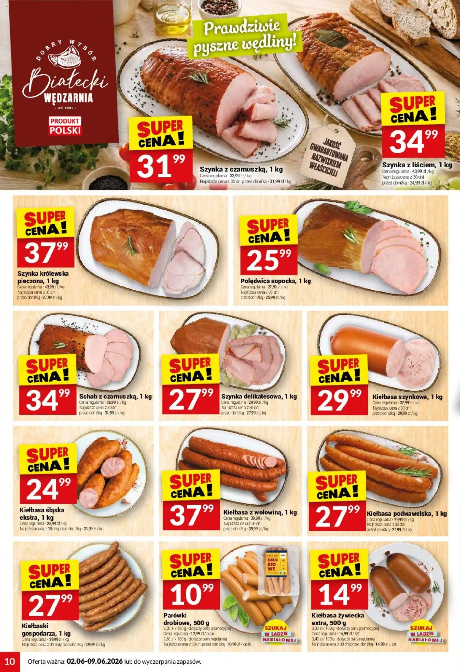Twój Market gazetka od 02.06.2026 | Strona: 10 | Produkty: Parówki, Kiełbaski, Kiełbasa śląska, Wędliny