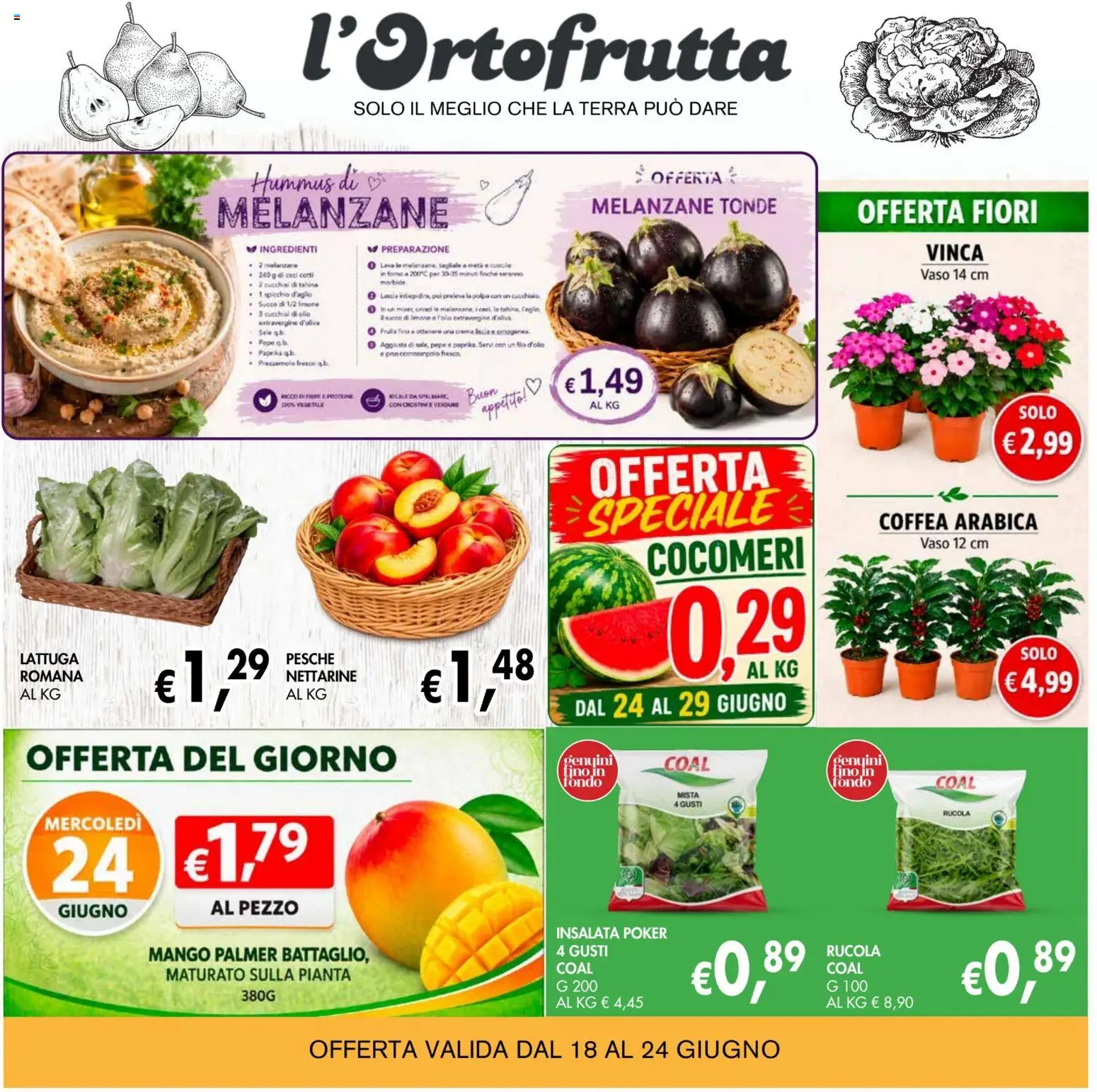 Volantino Coal del 18/06/2026 | Pagina: 2 | Prodotti: Insalata, Pepe, Melanzane, Vaso