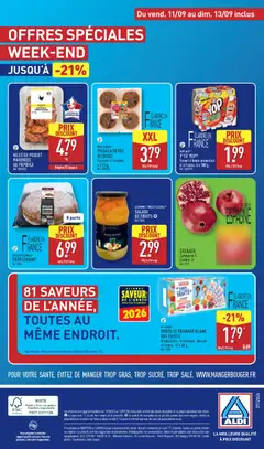 Aldi - Prévisualisation de MILSANI® TUBES DE FROMAGE BLANC AUX FRUITS, Aromatisés : framboise, abricot et fraise. 12 x 40 g. valide à partir de 08/09/2026 | Page: 44 | Produits: Poulet, Cake, Yaourt, Œufs