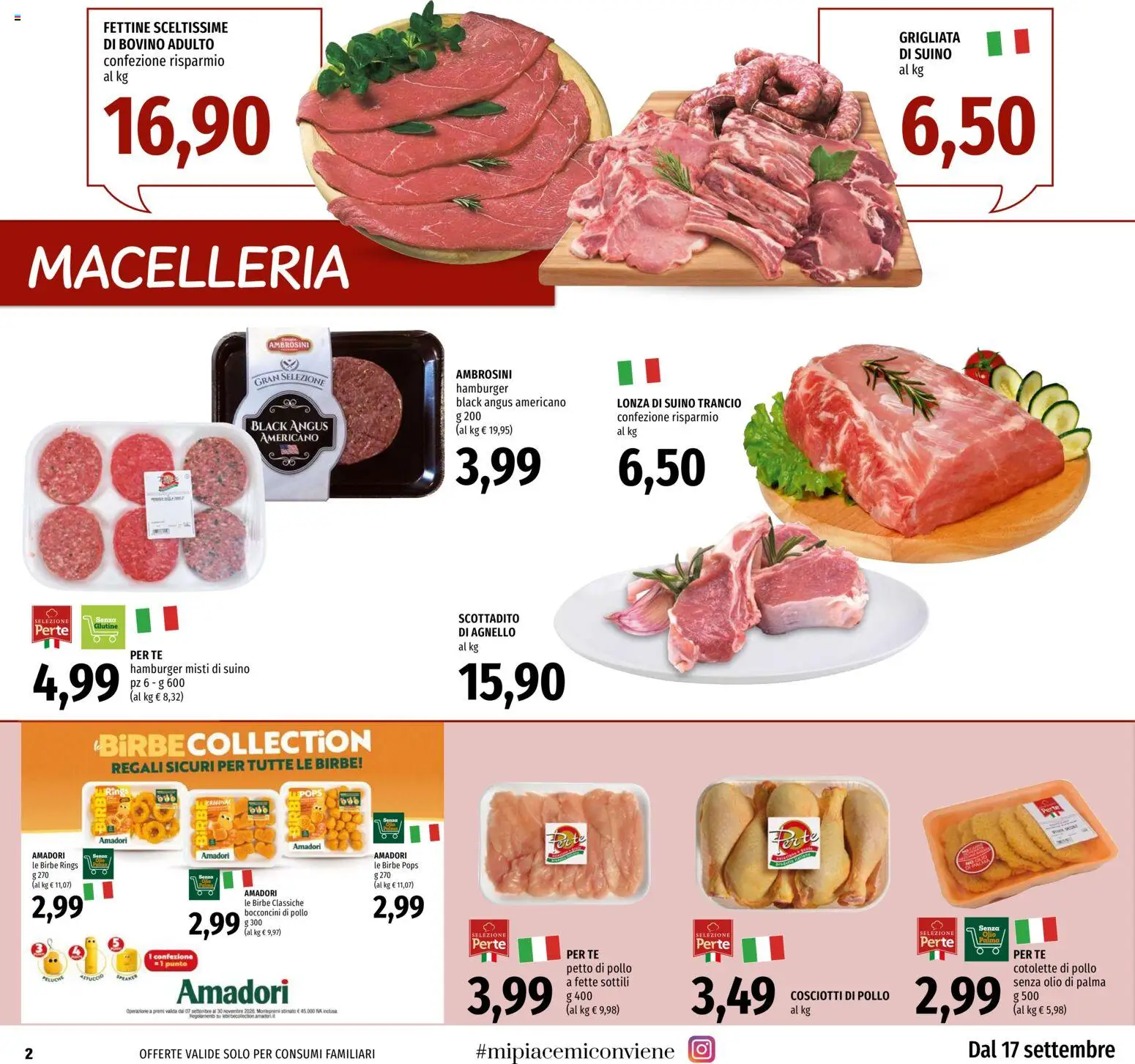 Volantino EMI del 17/09/2026 | Pagina: 2 | Prodotti: Bovino, Petto di Pollo, Peluche, Agnello