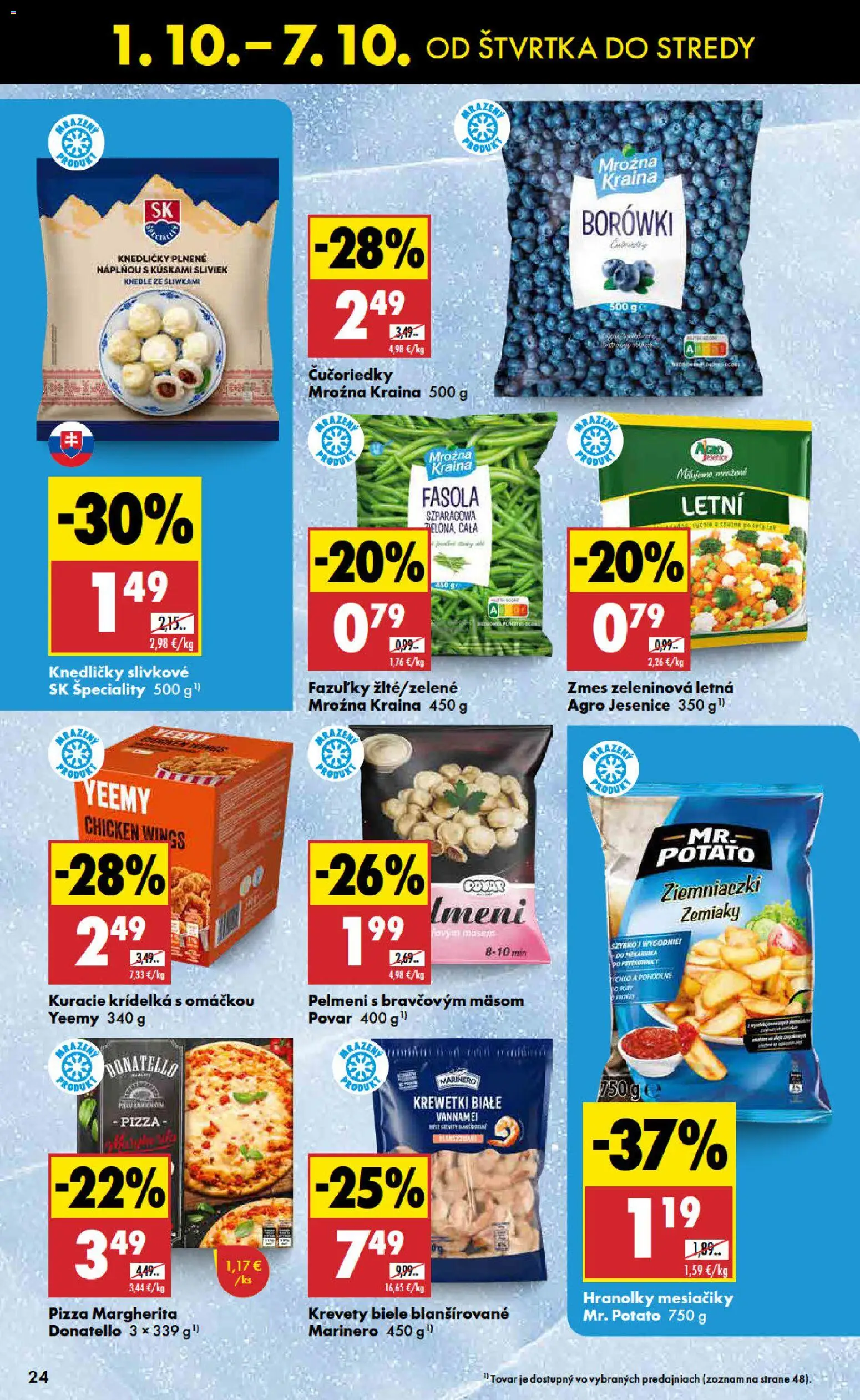 Nové Biedronka akcie – leták je platný od 01.10.2026 | Strana: 24 | Produkty: Pizza, Čučoriedky, Zemiaky, Špeciality
