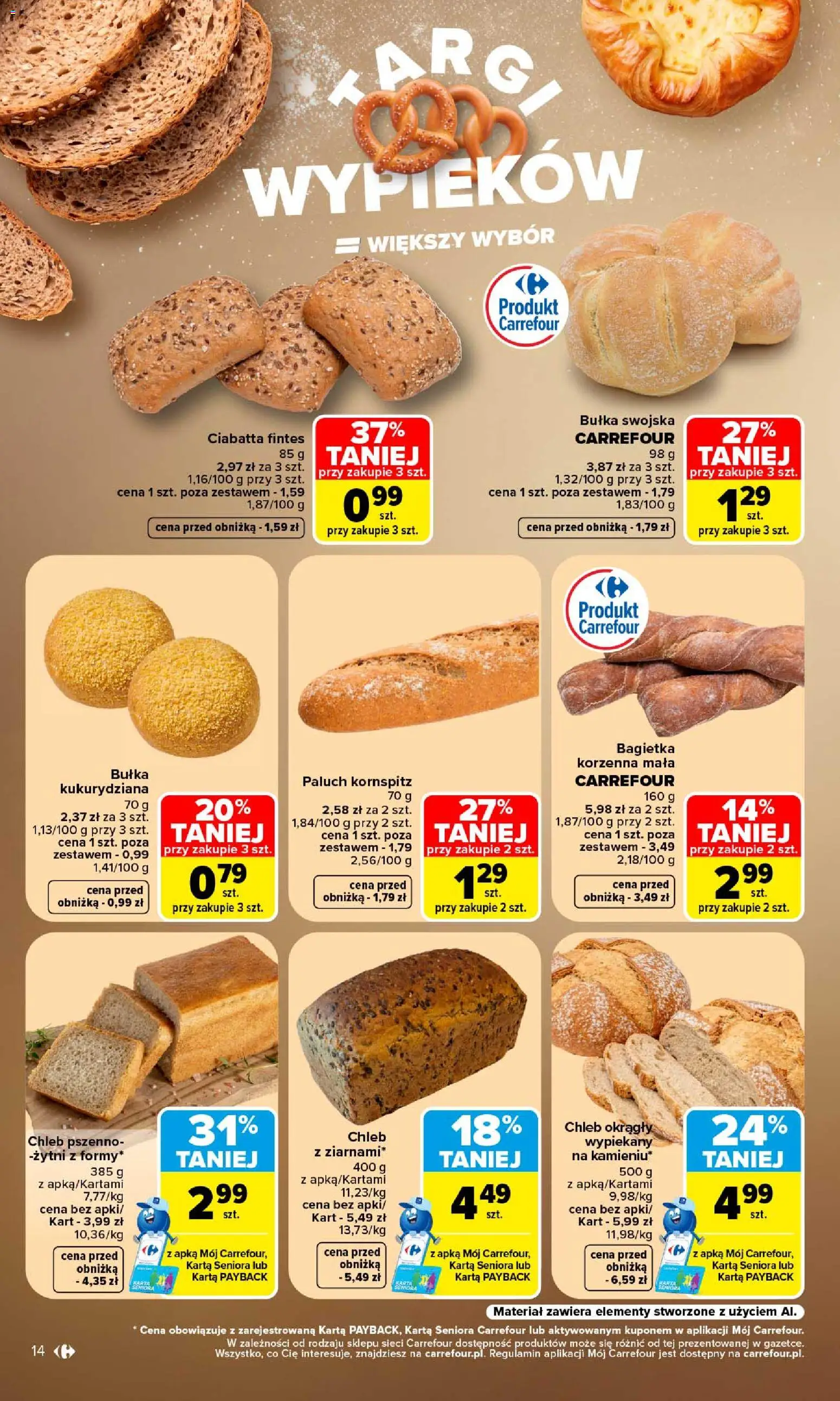 Carrefour gazetka od 31.08.2026 | Strona: 16 | Produkty: Bułka, Bagietka, Chleb, Ciabatta