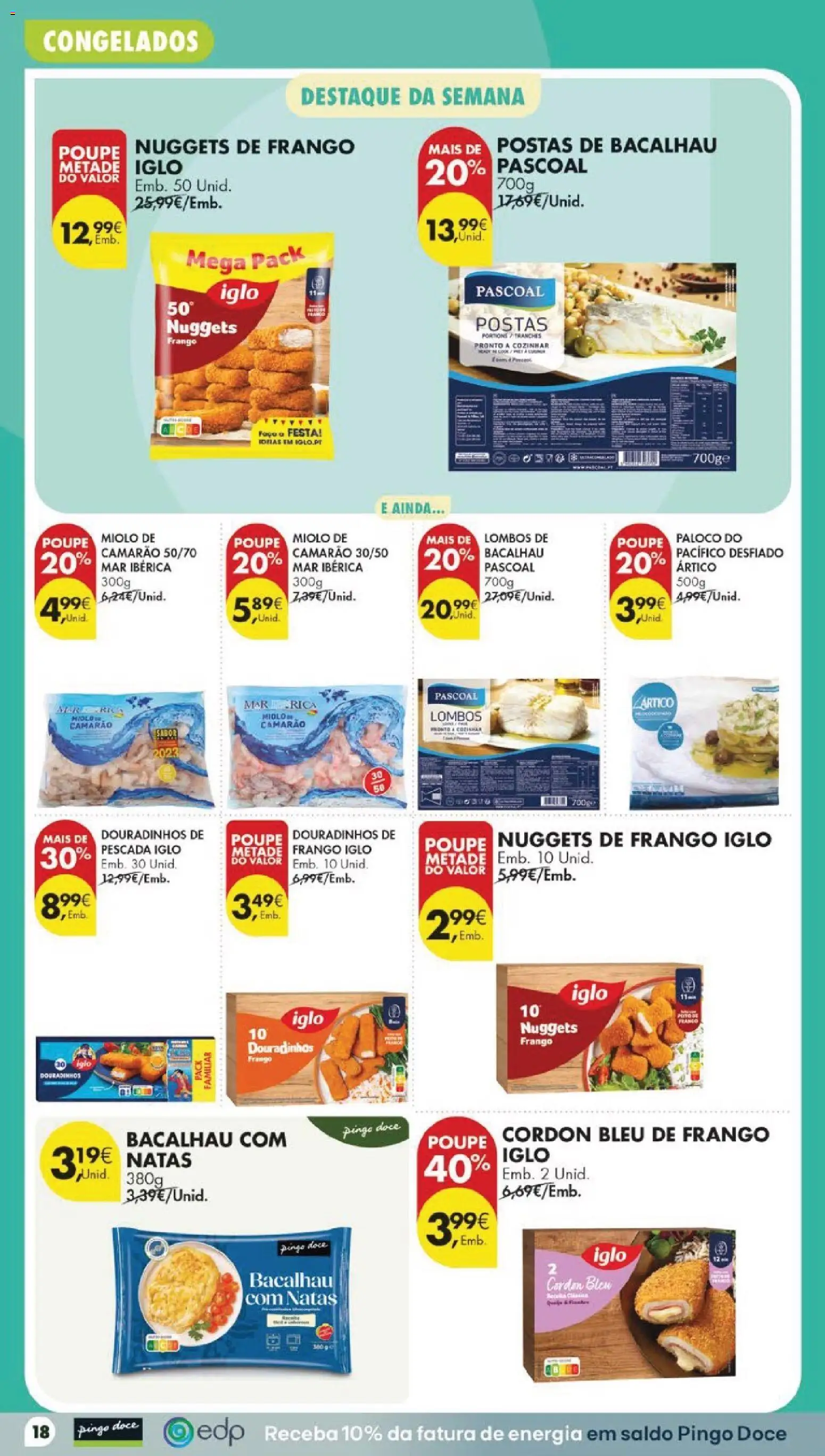 Pingo Doce Poupe Esta Semana Lojas Grandes │ válido de 22/09/2026 | Página: 18 | Produtos: Nuggets de frango, Bacalhau, Camarão, Nuggets