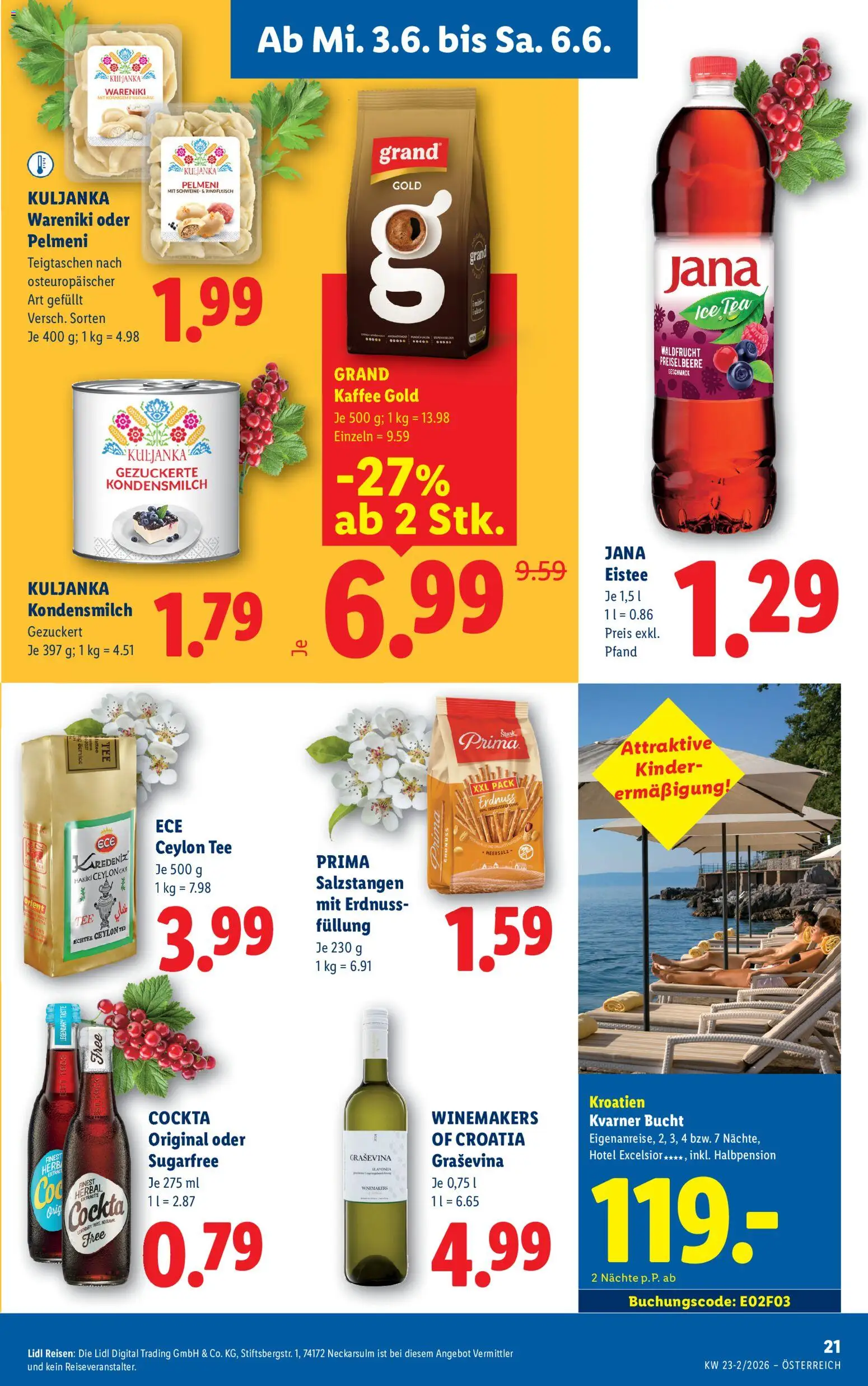 Lidl - Flugblatt gültig ab 03.06.2026 | Seite: 23 | Produkte: Kaffee, Tee, Rindfleisch