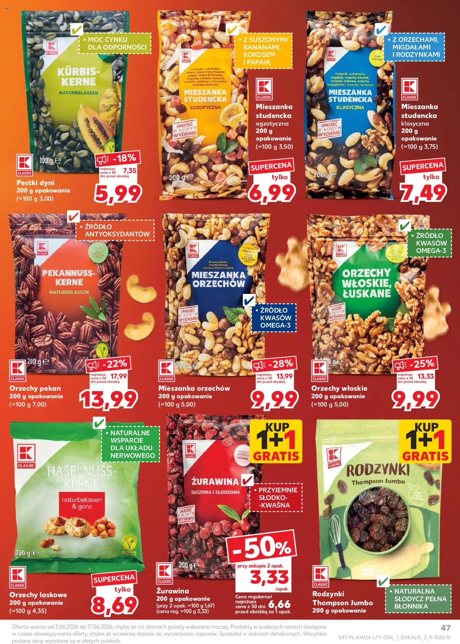 Kaufland gazetka od 11.06.2026 | Strona: 47 | Produkty: Chipsy, Orzechy włoskie, Orzechy laskowe, Orzechy