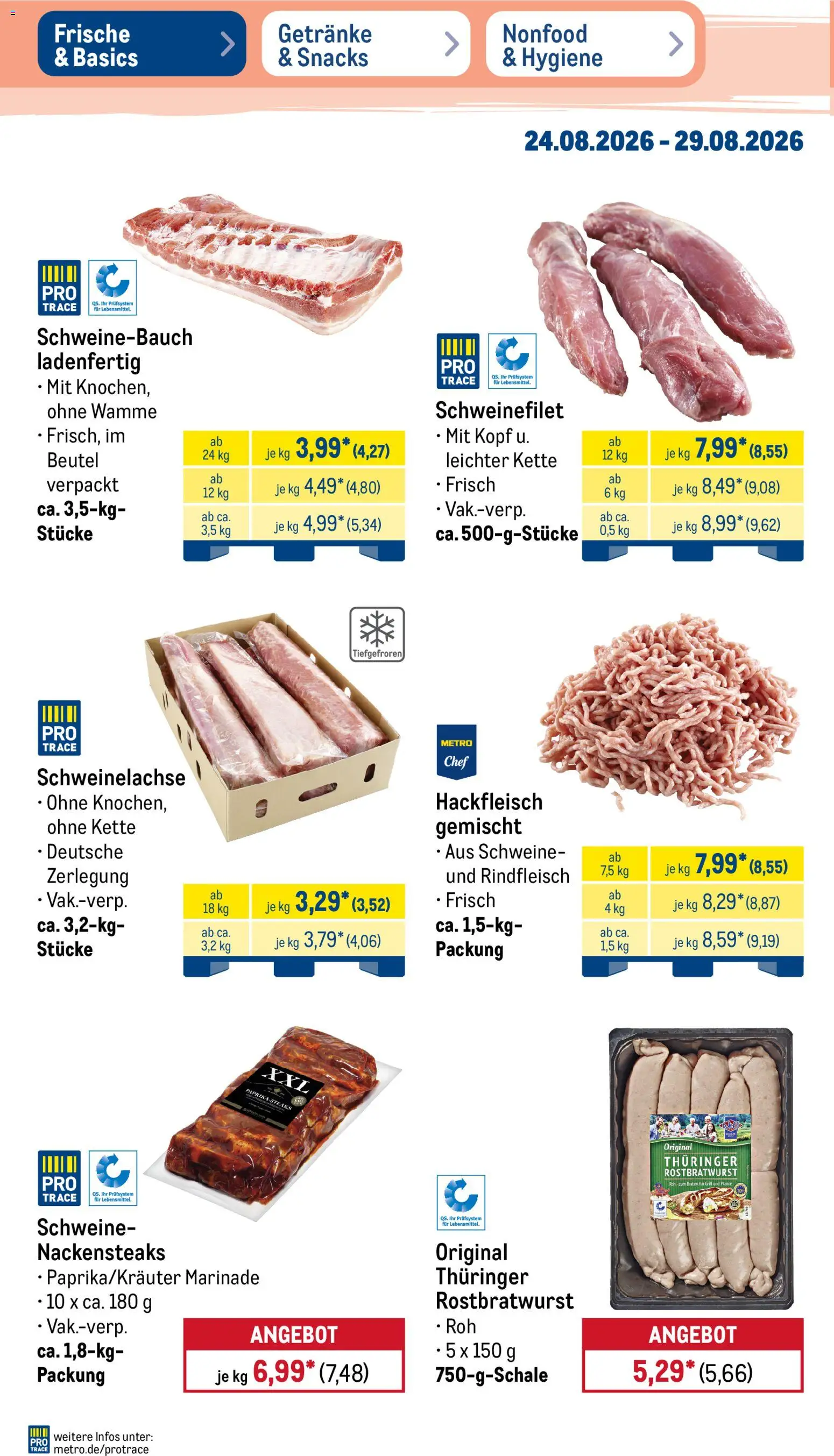 Metro NonFood-Angebote – gültig ab 24.08.2026 | Seite: 33 | Produkte: Nackensteaks, Grill, Rindfleisch, Hackfleisch