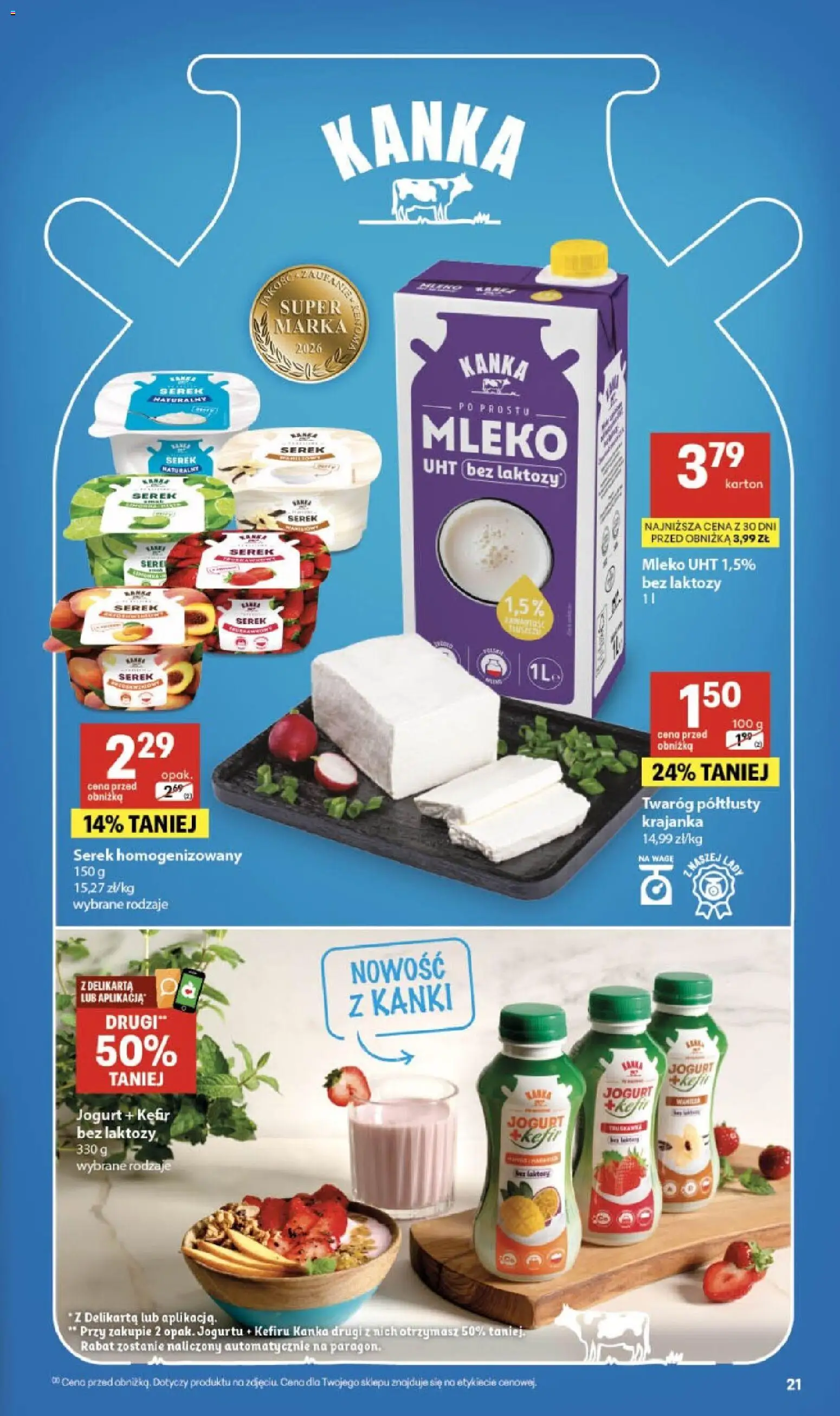 Delikatesy Centrum Black Weeks od 29.10.2026 | Strona: 21 | Produkty: Twaróg półtłusty, Bez laktozy, Mleko, Jogurt