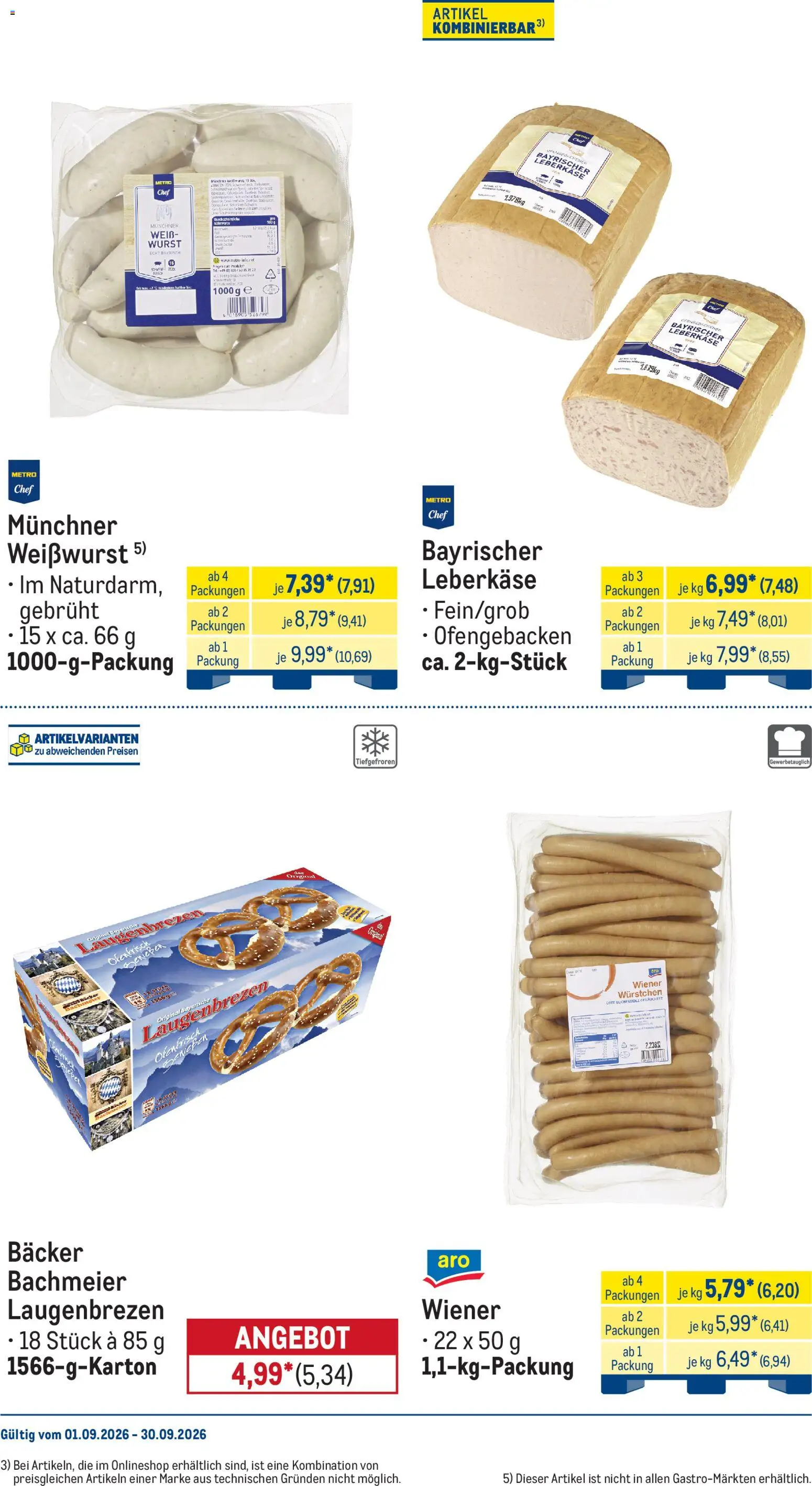 Metro Monats-Menü – gültig ab 01.09.2026 | Seite: 6 | Produkte: Weißwurst, Wurst, Leberkase