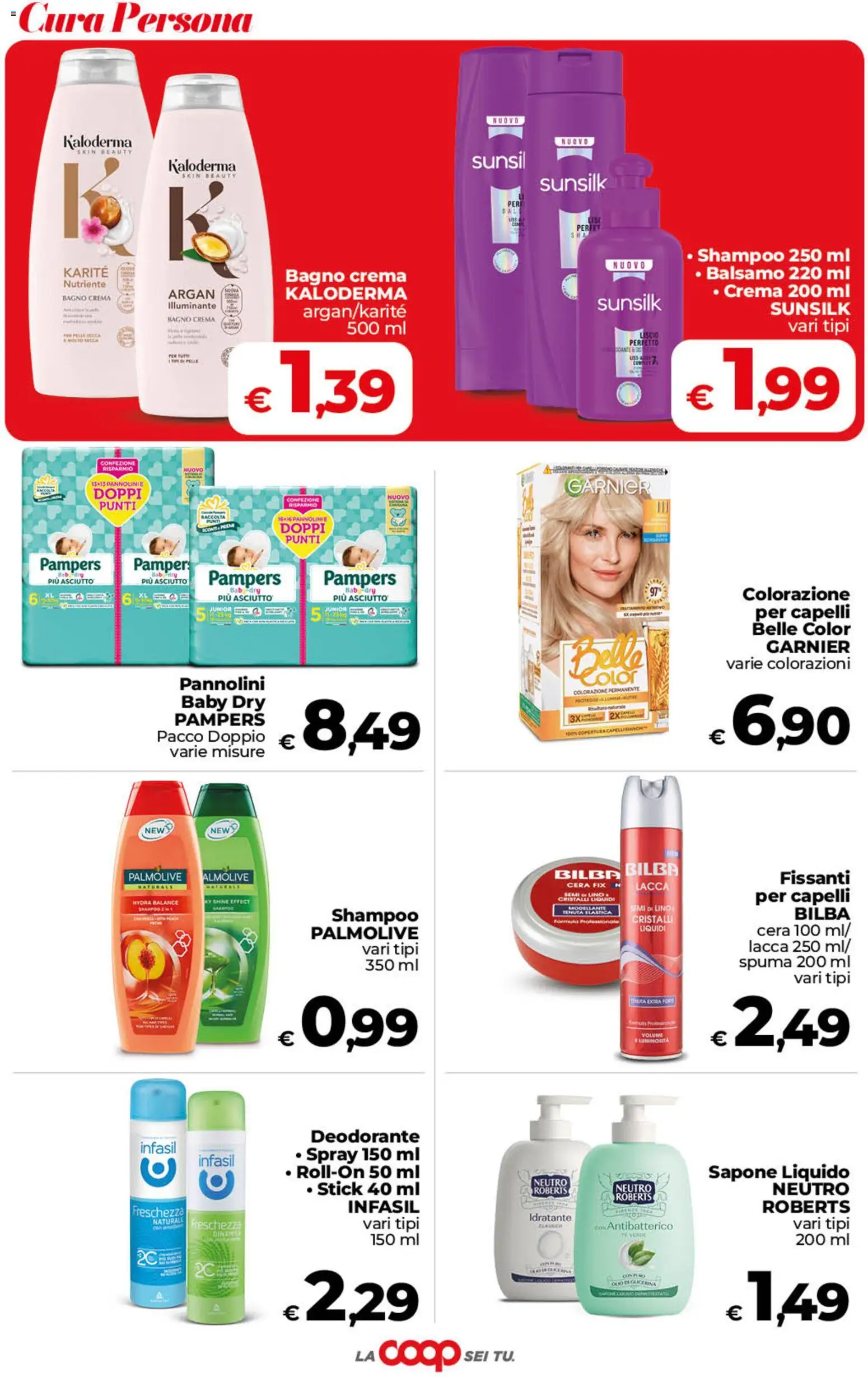 Volantino COOP del 22/09/2026 | Pagina: 34 | Prodotti: Shampoo, Pannolini, Lacca, Bagno