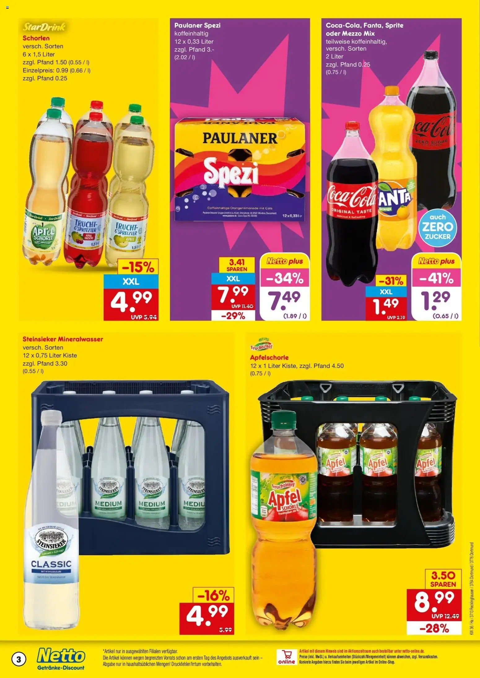 Netto Marken-Discount Prospekt Dortmund – gültig ab 31.08.2026 | Seite: 3 | Produkte: Mezzo mix, Cola, Äpfel, Oder mezzo mix