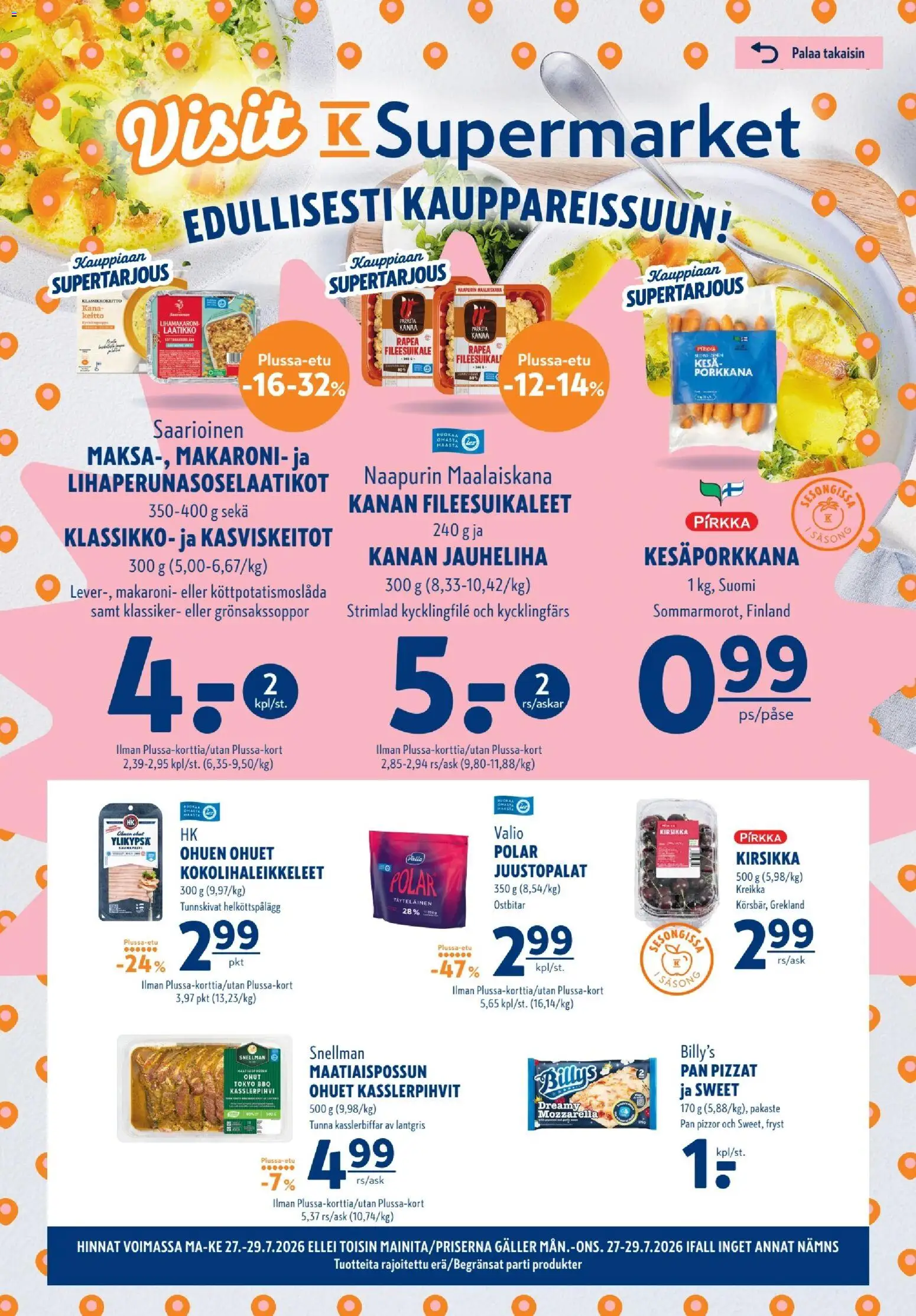 K-Supermarket tarjoukset – voimassa 27/07/2026 alkaen | Sivu: 1