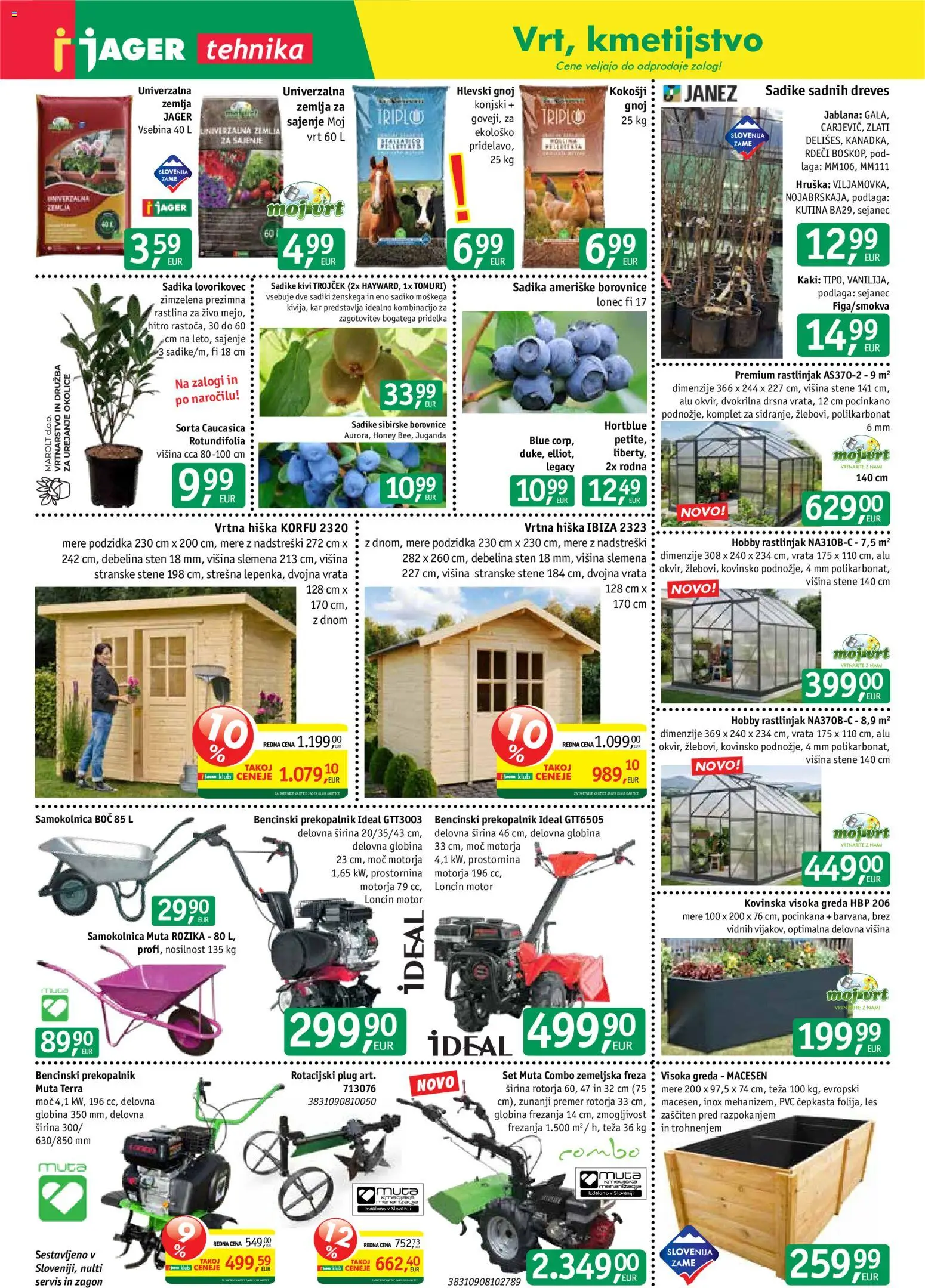 Novi Jager katalog ponudbe – veljaven od 14.10.2026 | Stran: 1 | Izdelki: Kaki, Borovnice, Kivi, Samokolnica