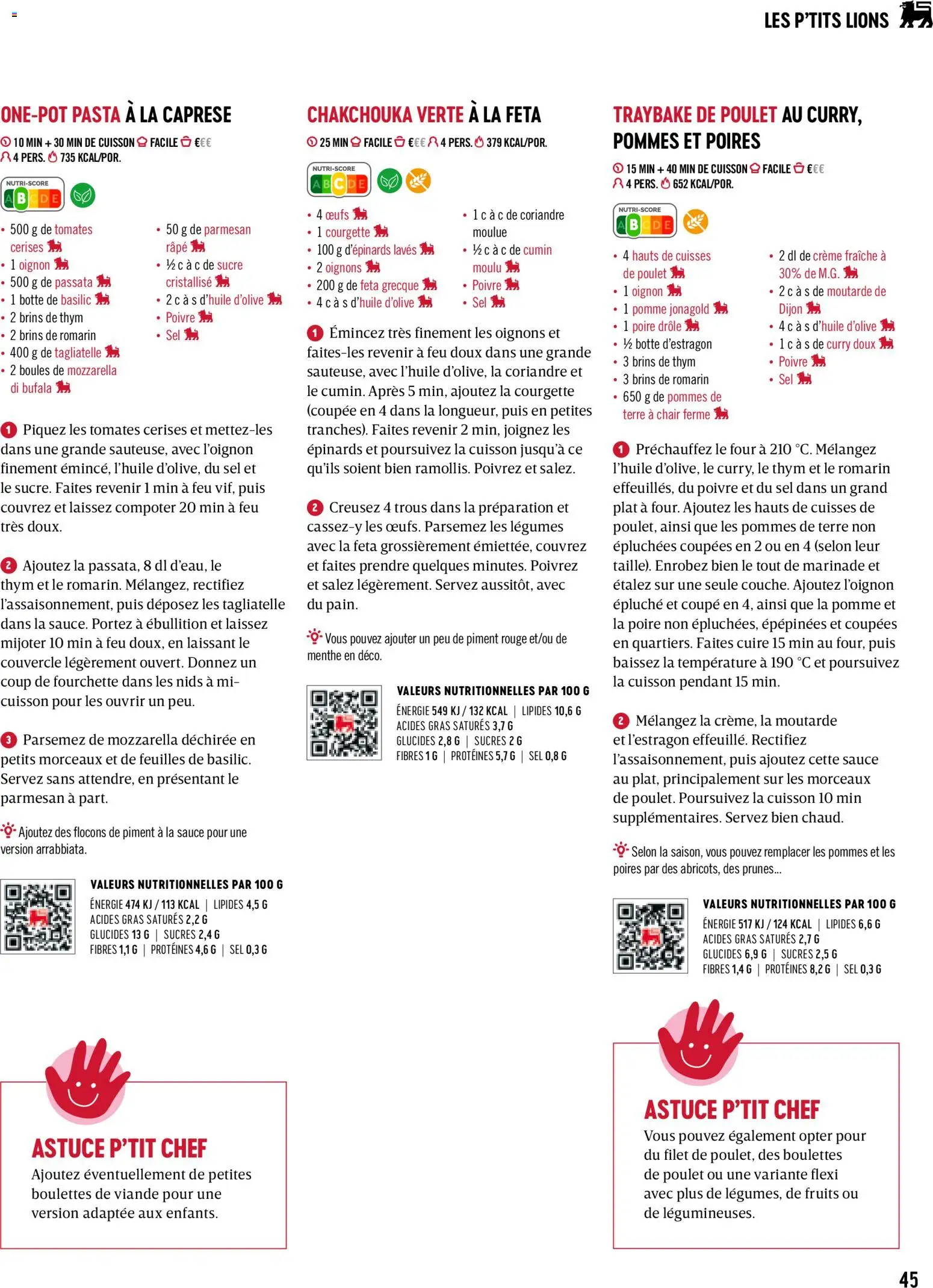 {H1} | Pagina: 45 | Producten: Mozzarella, Feta, Filet, Courgette