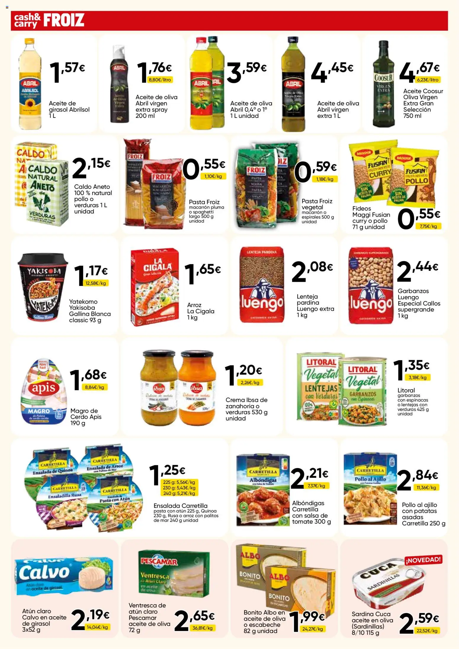 Froiz - Folleto Cash │ válido desde el 27/08/2026 | Página: 2 | Productos: Sardinillas, Quinoa, Fideos, Salsa de tomate