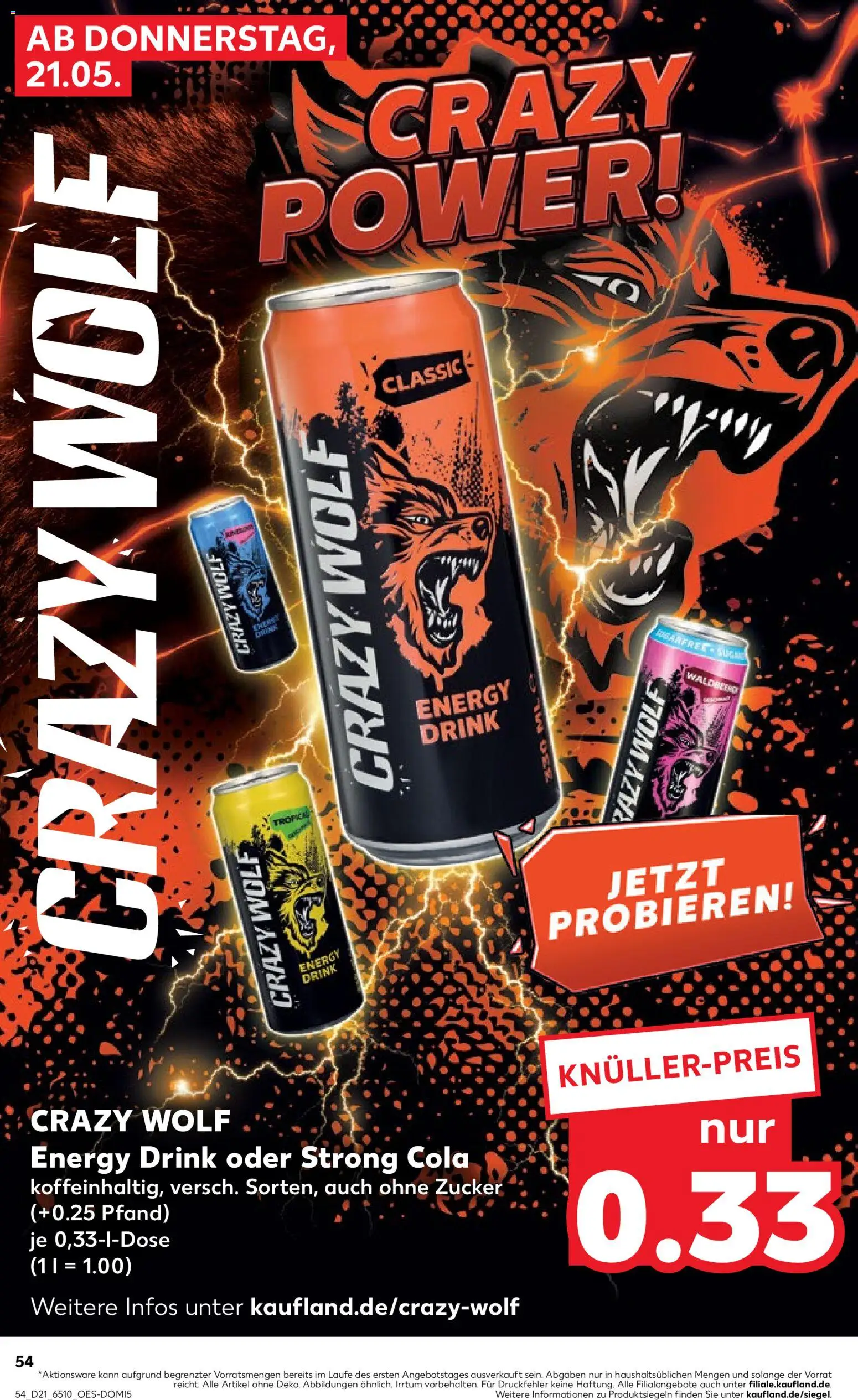 Kaufland Prospekt Völklingen	 – gültig ab 21.05.2026 | Seite: 54 | Produkte: Cola, Energy, Zucker