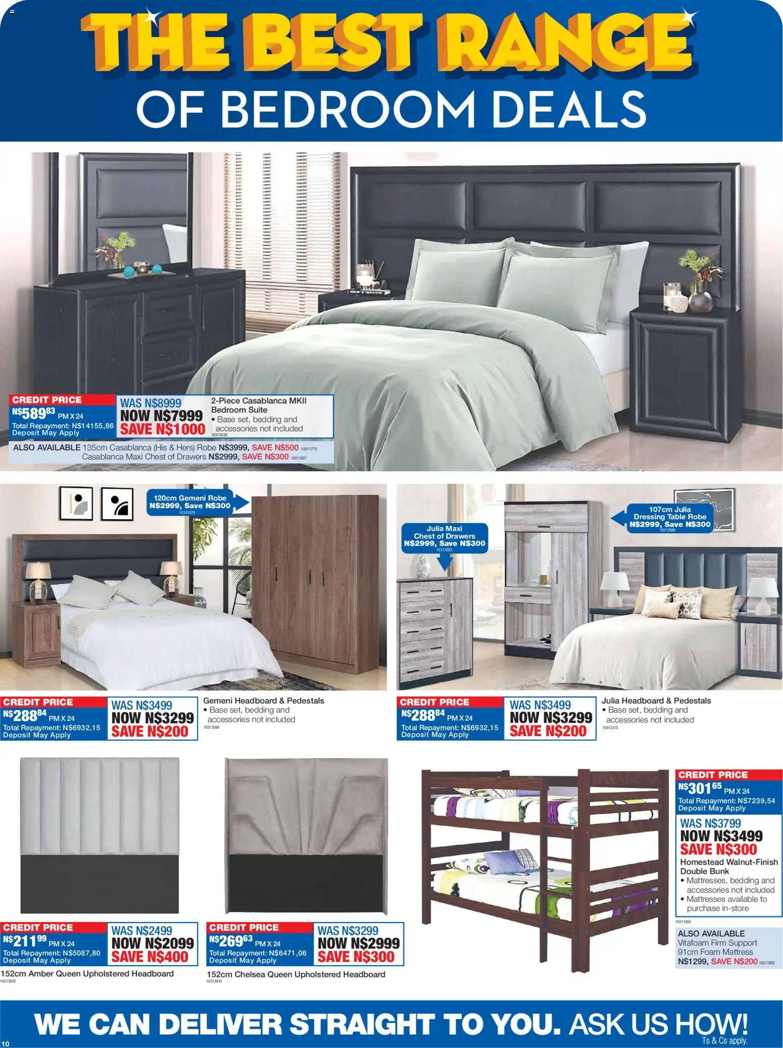 New OK Furniture catalogue – valid from 16.02.2026 | Page: 10 | Products: Mattress, Table, Double bunk, Dressing