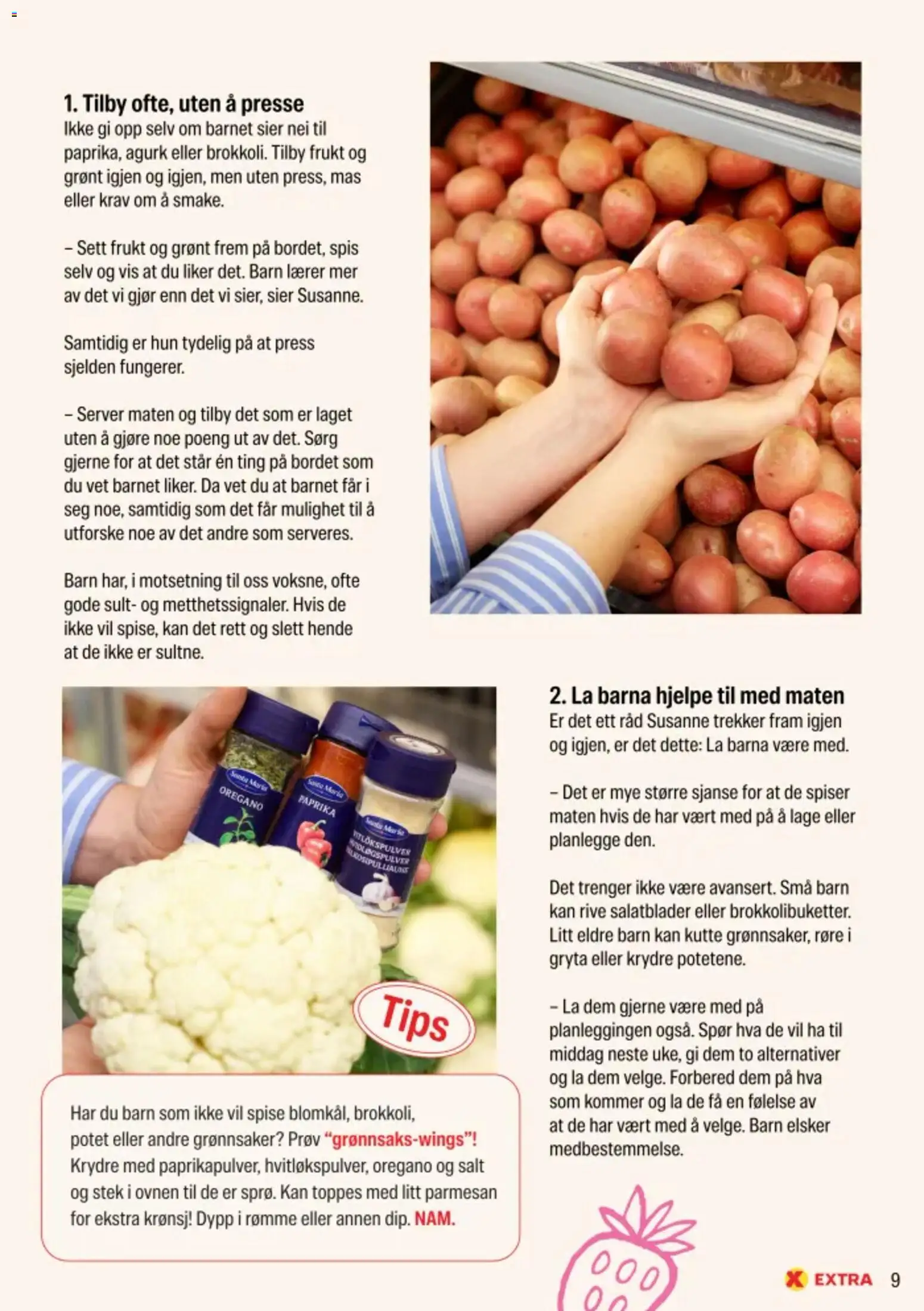 {H1} | Side: 9 | Produkter: Parmesan, Paprika, Grønnsaker, Oregano