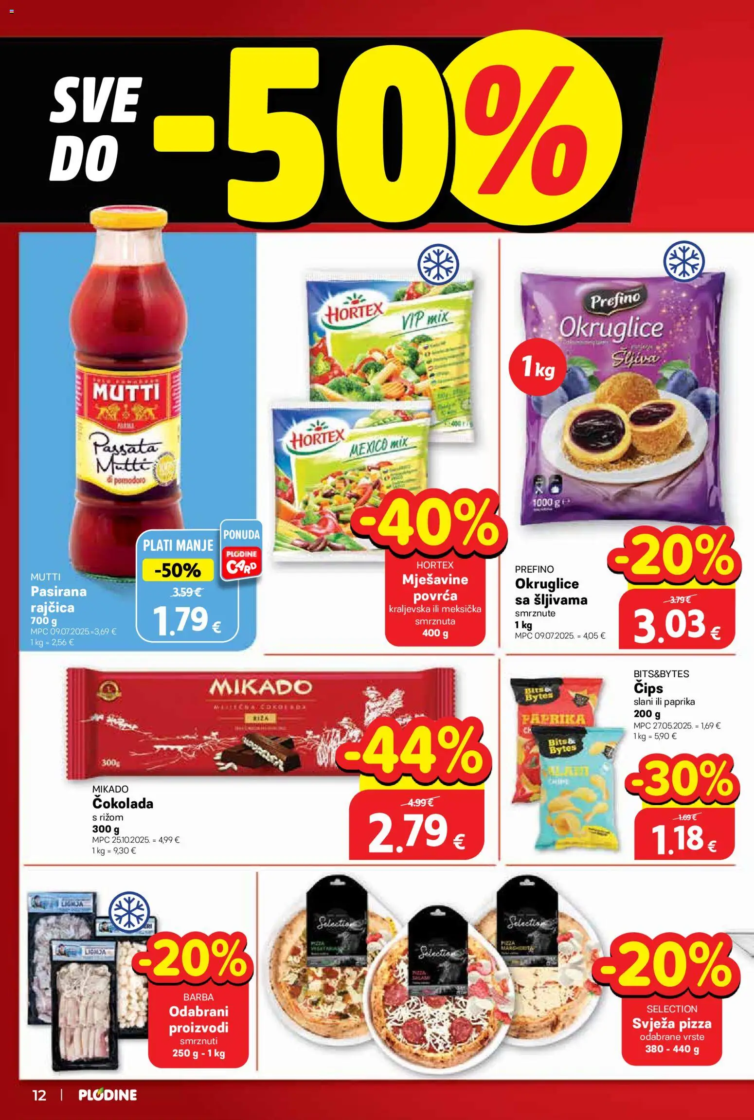Plodine katalog | vrijedi od 06.05.2026 | Stranica: 12 | Proizvodi: Pizza, Paprika, Čips, Rajčica