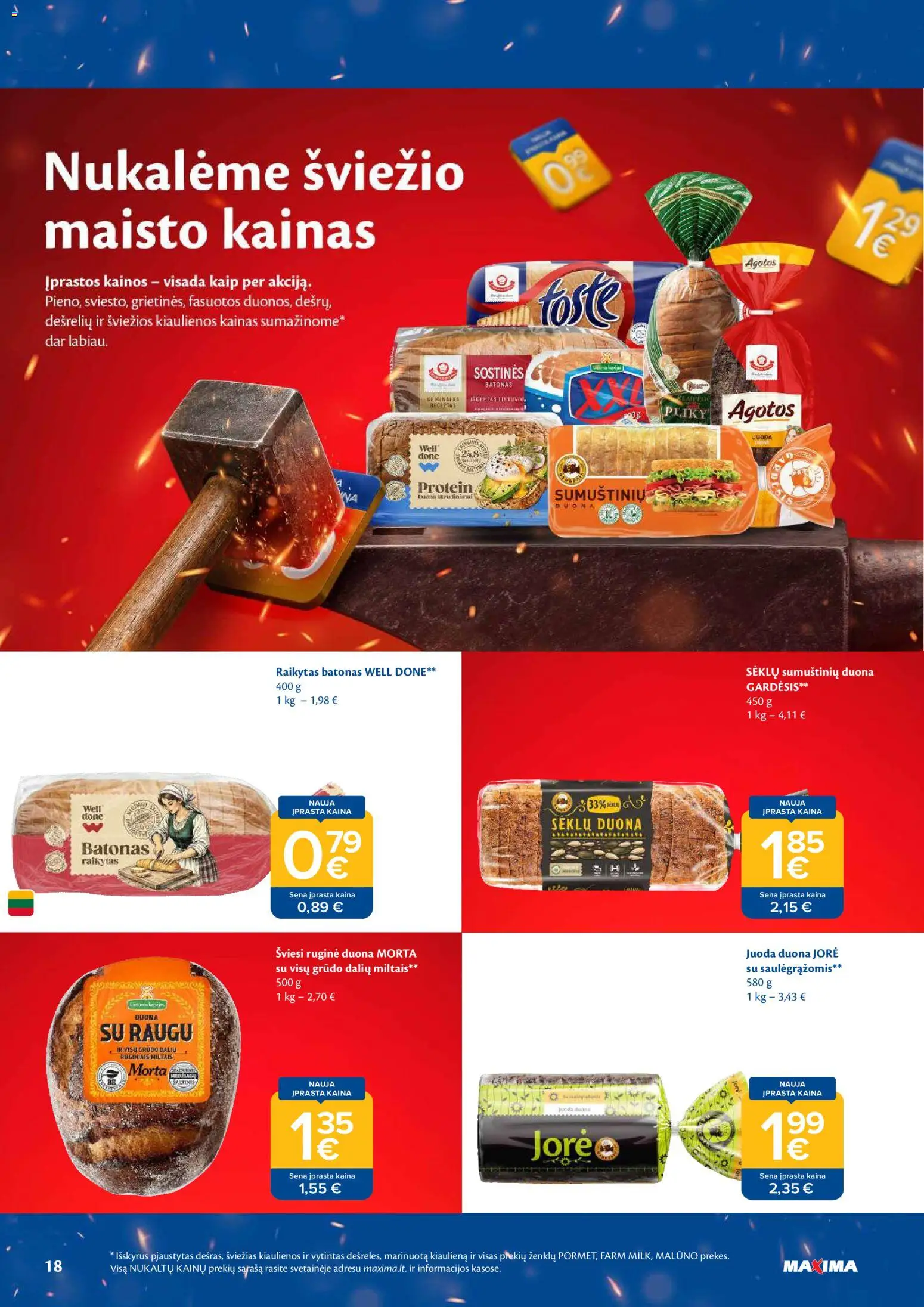 MAXIMA akcijos nuo 2026.09.15 | Puslapis: 18 | Prekių: Batonas, Kiaulienos, Duona, Kiauliena