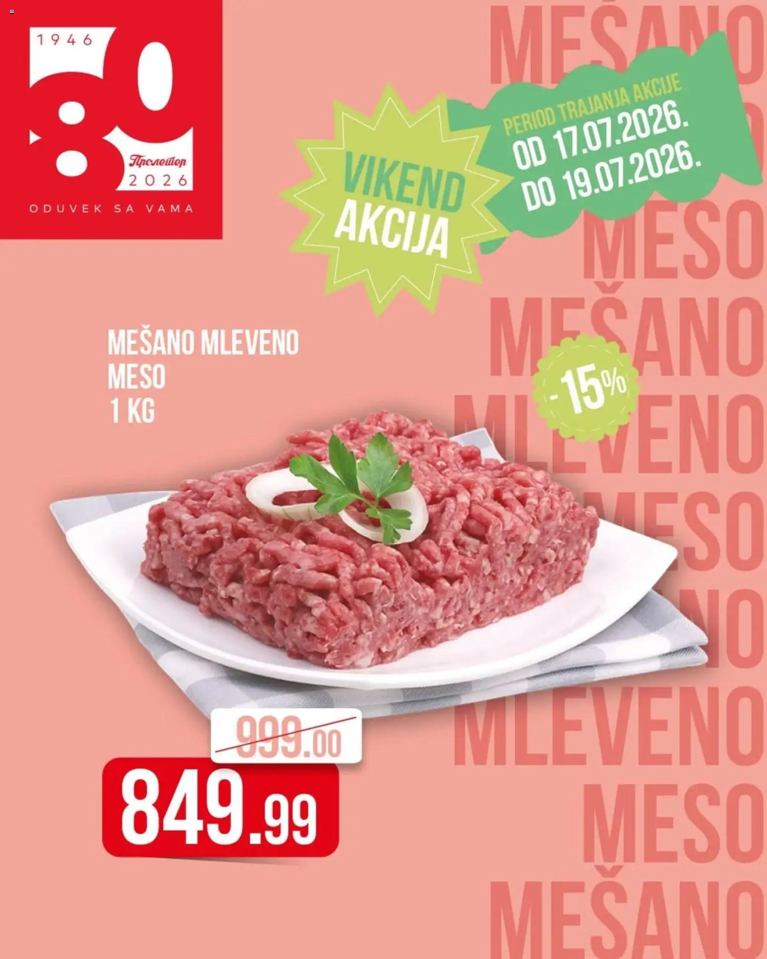 Metalac Proleter katalog - važi od 17.07.2026 | Strana: 3 | Proizvode: Mleveno meso, Mešano mleveno meso