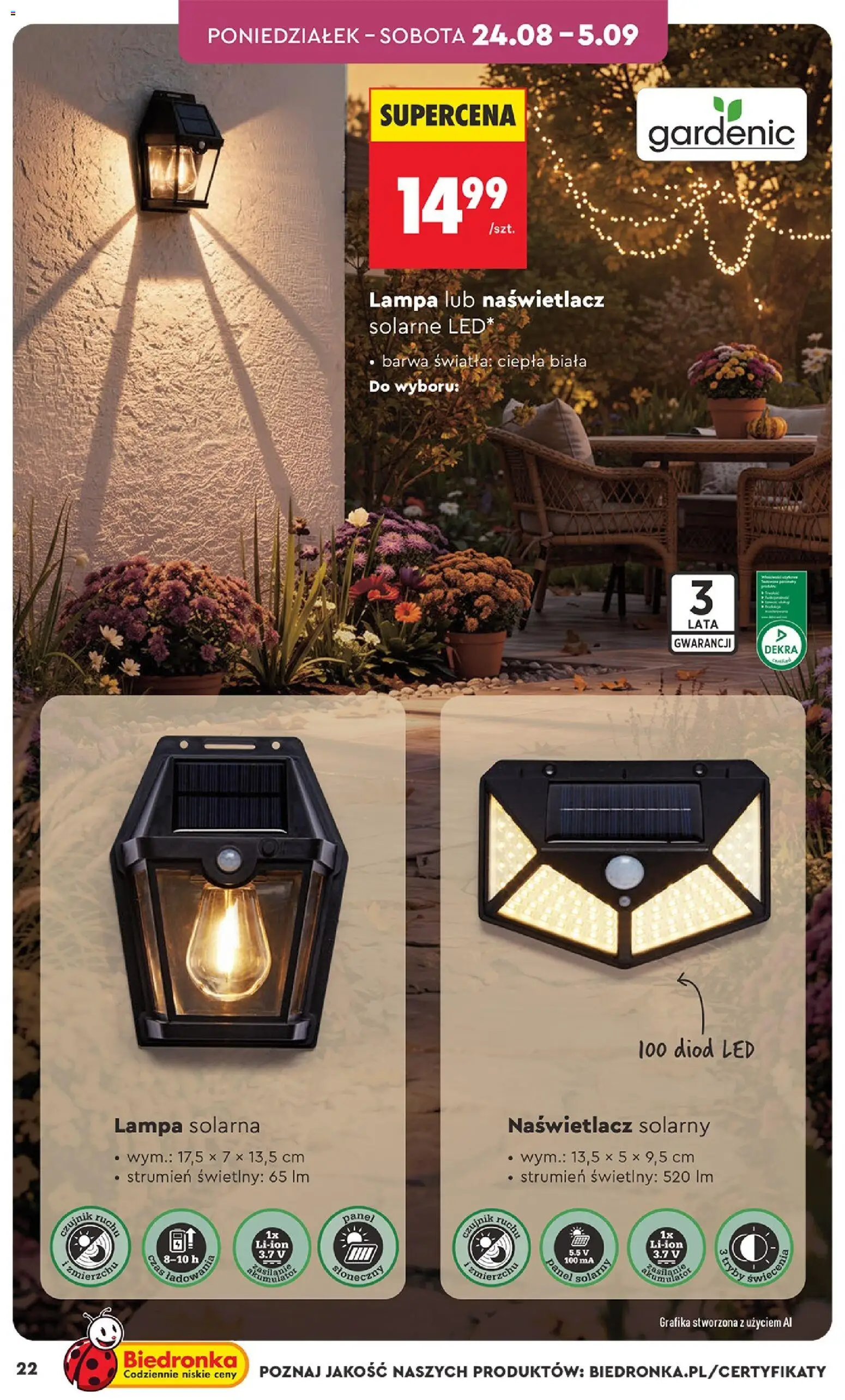 Biedronka Polsko - Hity i inspiracje od 24.08.2026 | Strana: 22 | Produkty: LED lampa, Lampa, LED